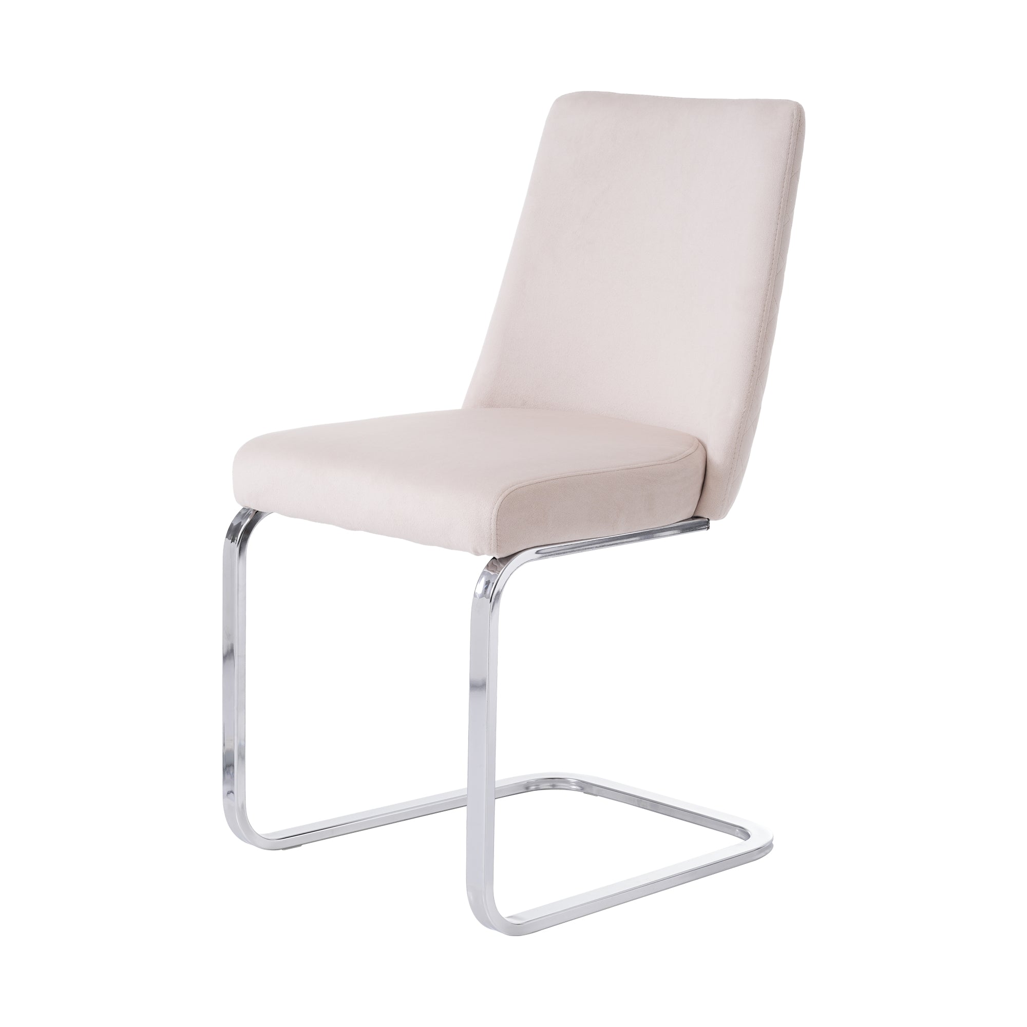 Logidon fluwelen eetkamerstoelen set van 4 beige met diamantrugdesign