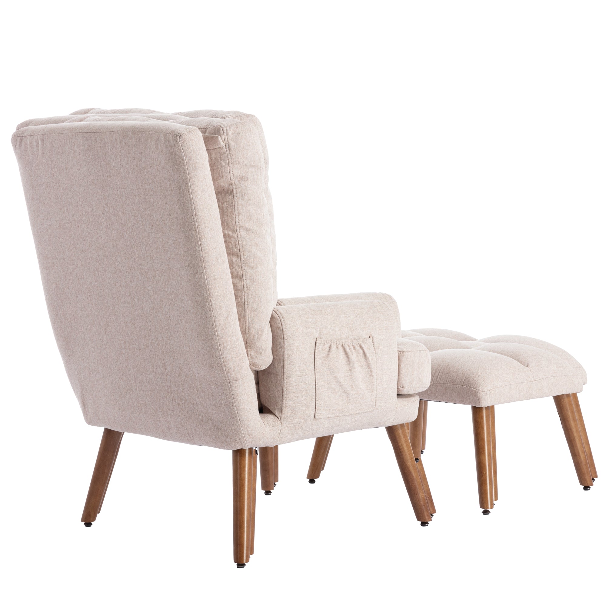 Logidon lounge chair beige with footrest and adjustable to 5 levels