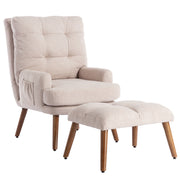 Logidon lounge chair beige with footrest and adjustable to 5 levels