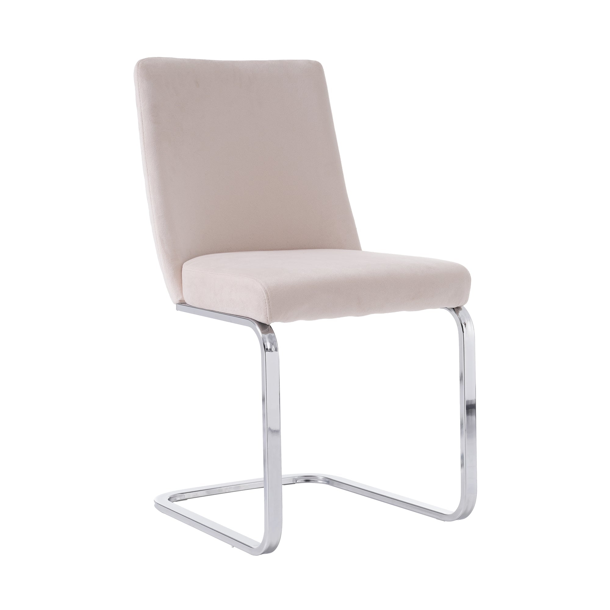 Logidon fluwelen eetkamerstoelen set van 4 beige met diamantrugdesign