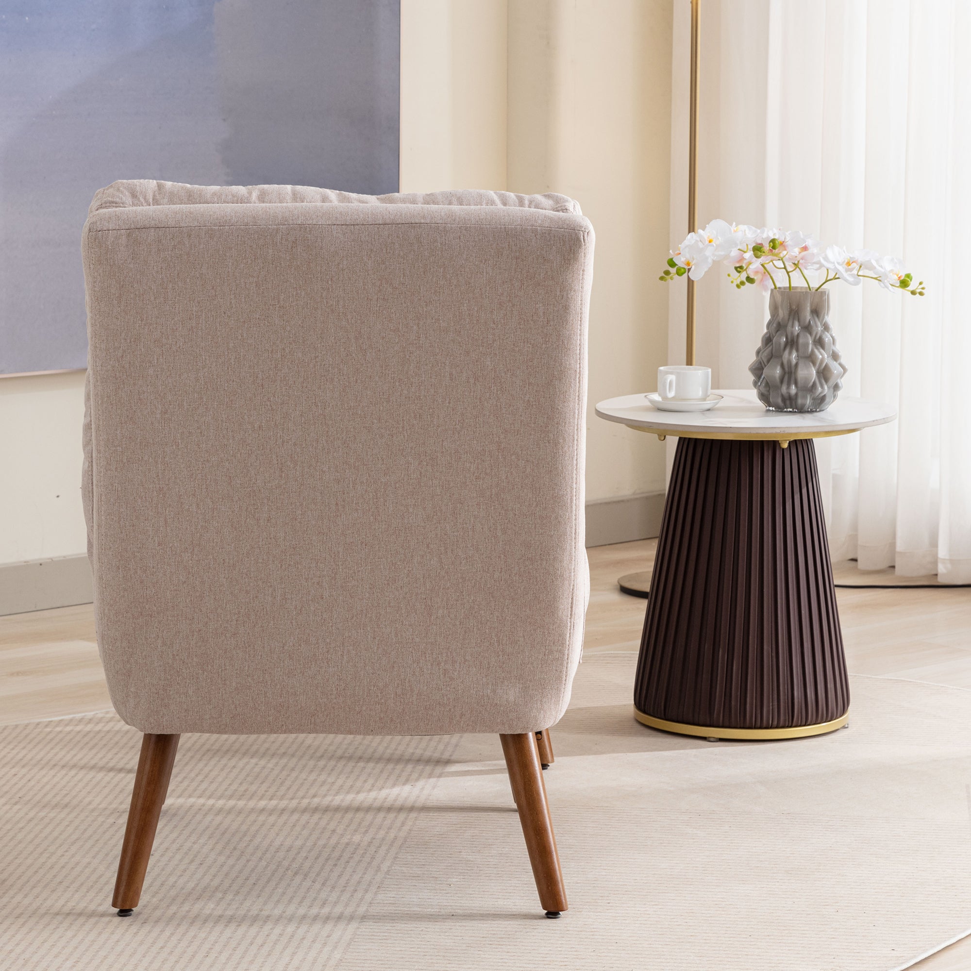 Logidon lounge chair beige with footrest and adjustable to 5 levels