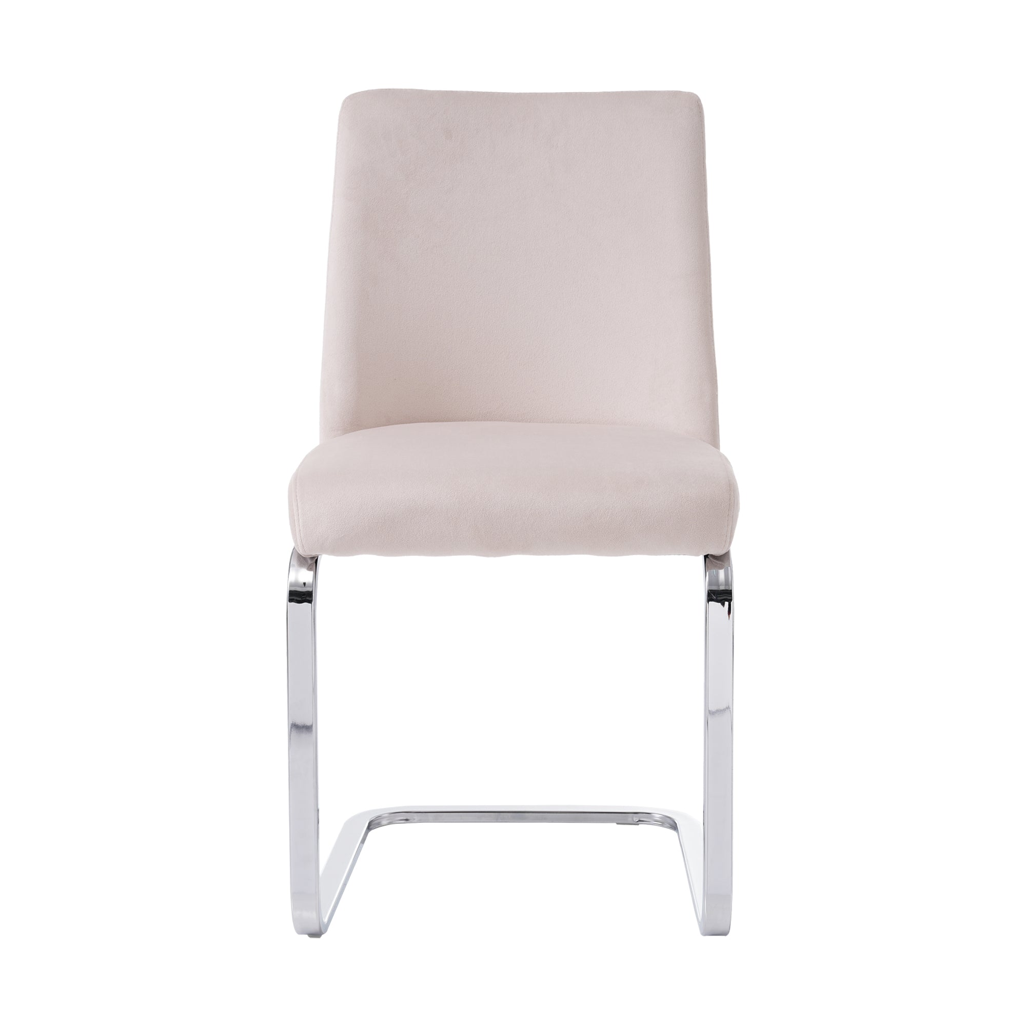 Logidon fluwelen eetkamerstoelen set van 4 beige met diamantrugdesign