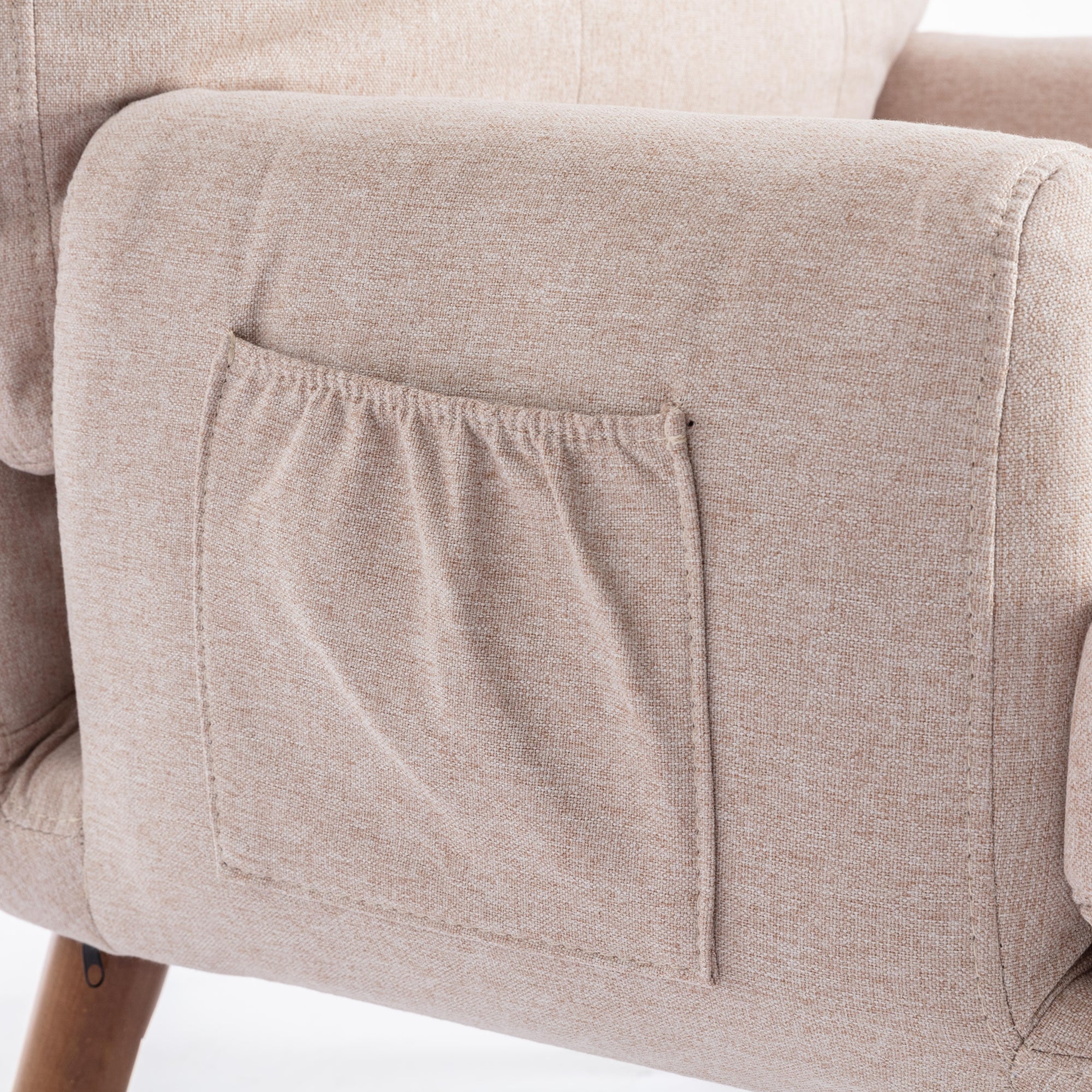 Logidon lounge chair beige with footrest and adjustable to 5 levels