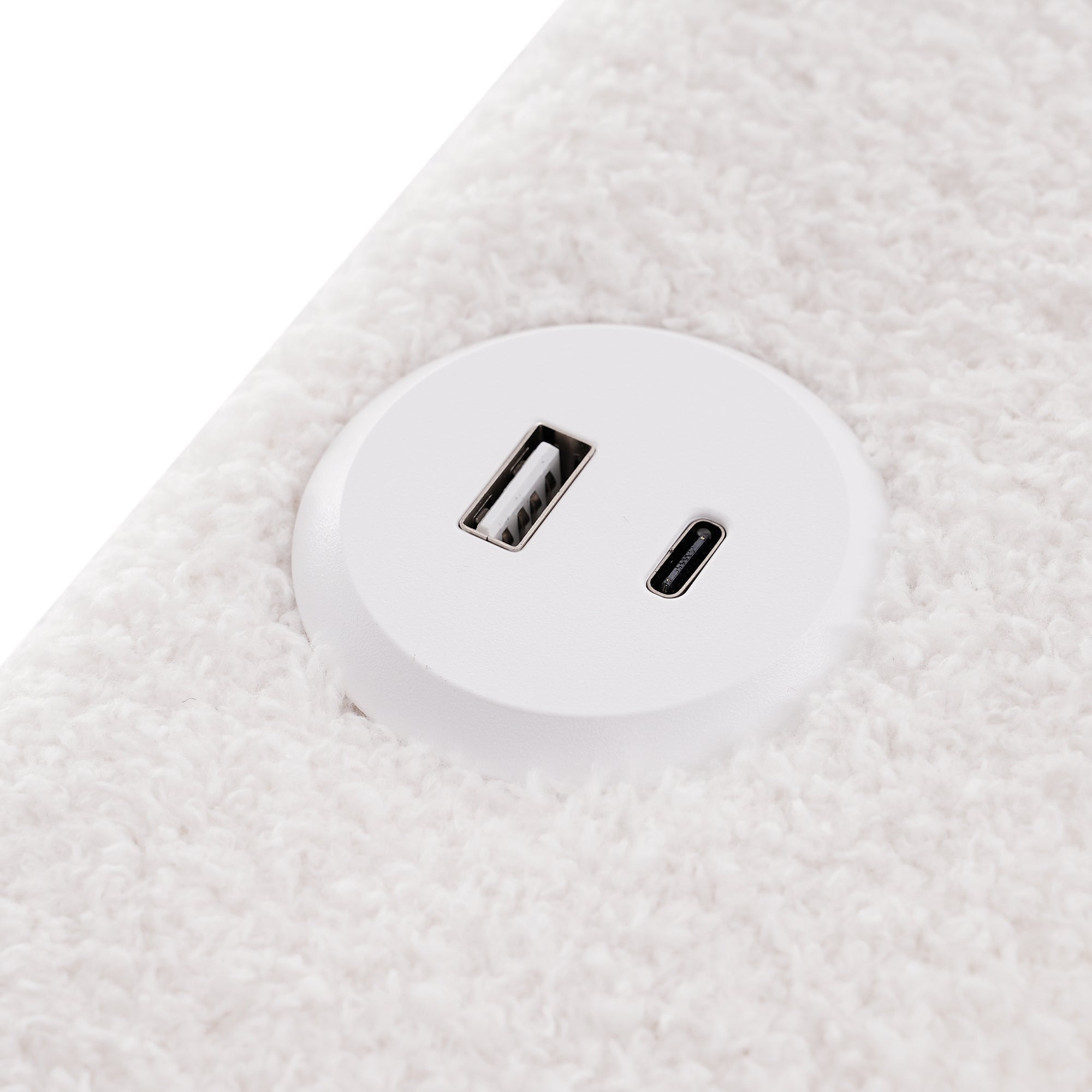 Logidon bed frame 160x200 cm with USB Type C charging function and LED white