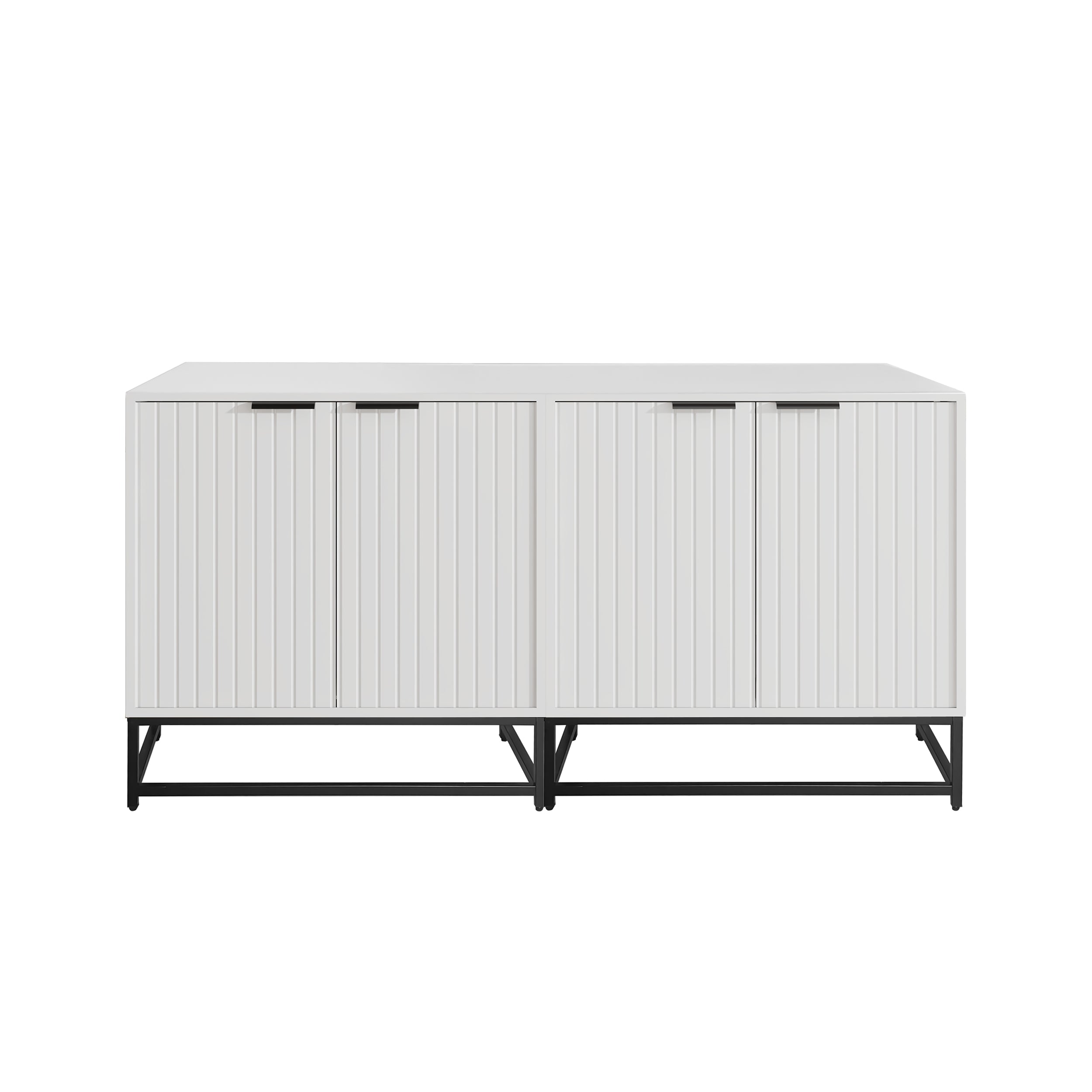 Logidon Modern Sideboard White 2 Doors Metal Handles W160 D40 H80