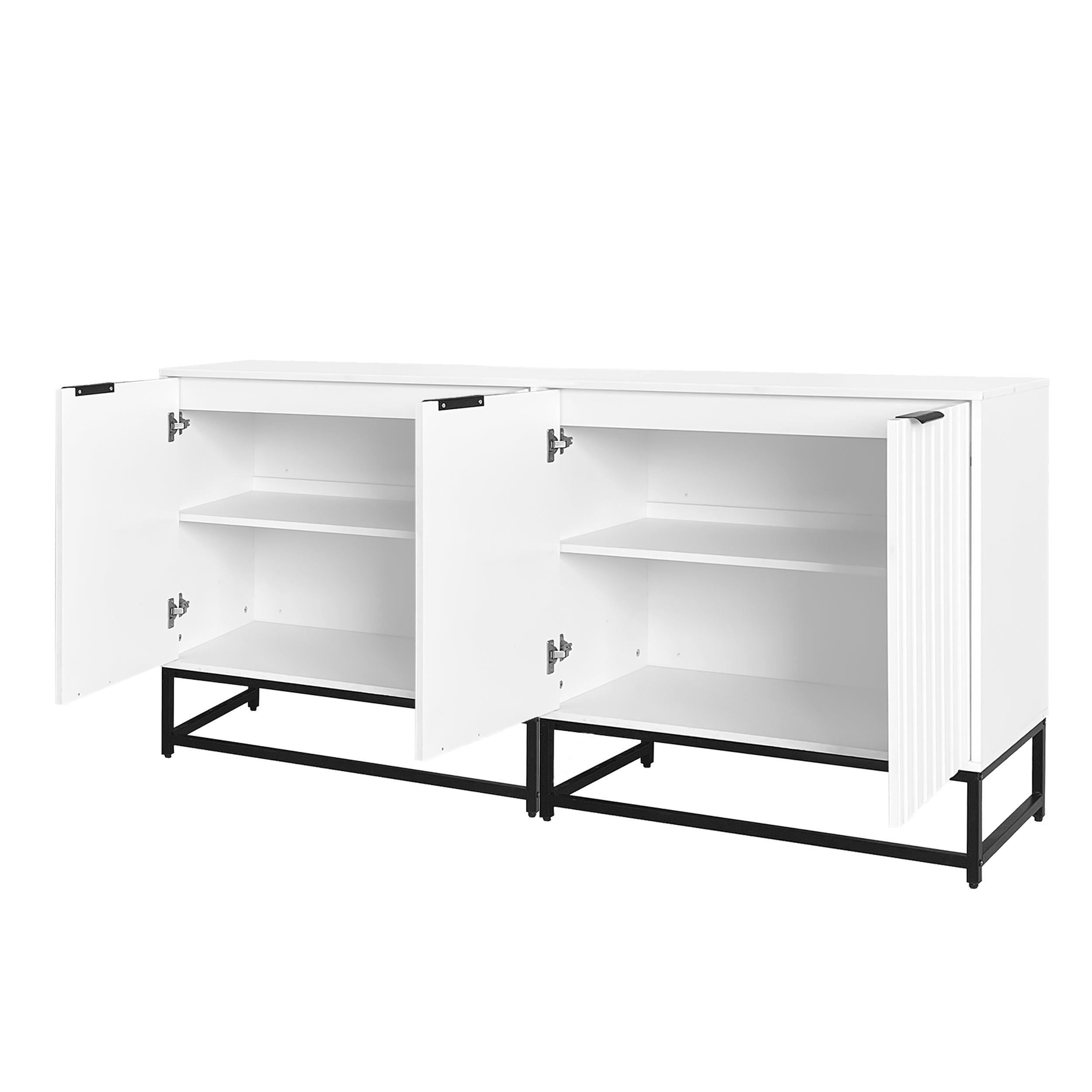 Logidon Modern Sideboard White 2 Doors Metal Handles W160 D40 H80