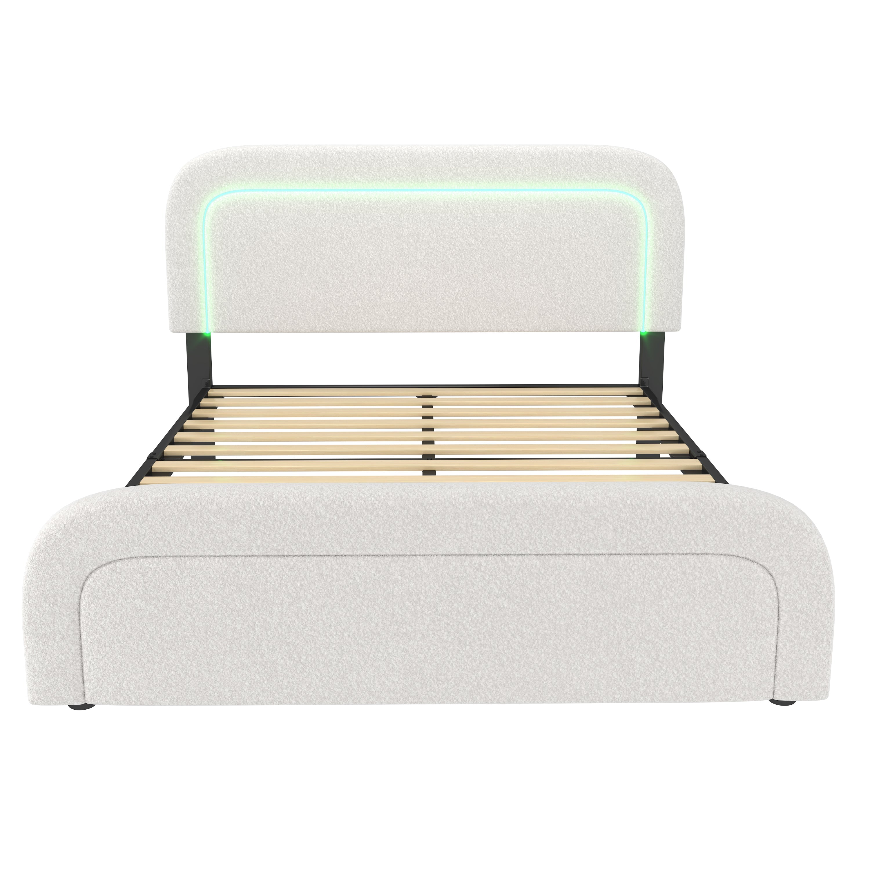 Logidon bedframe met USB Type C oplaadfunctie LED-verlichting 160x200