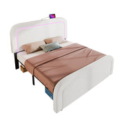Logidon bedframe met USB Type C oplaadfunctie LED-verlichting 160x200