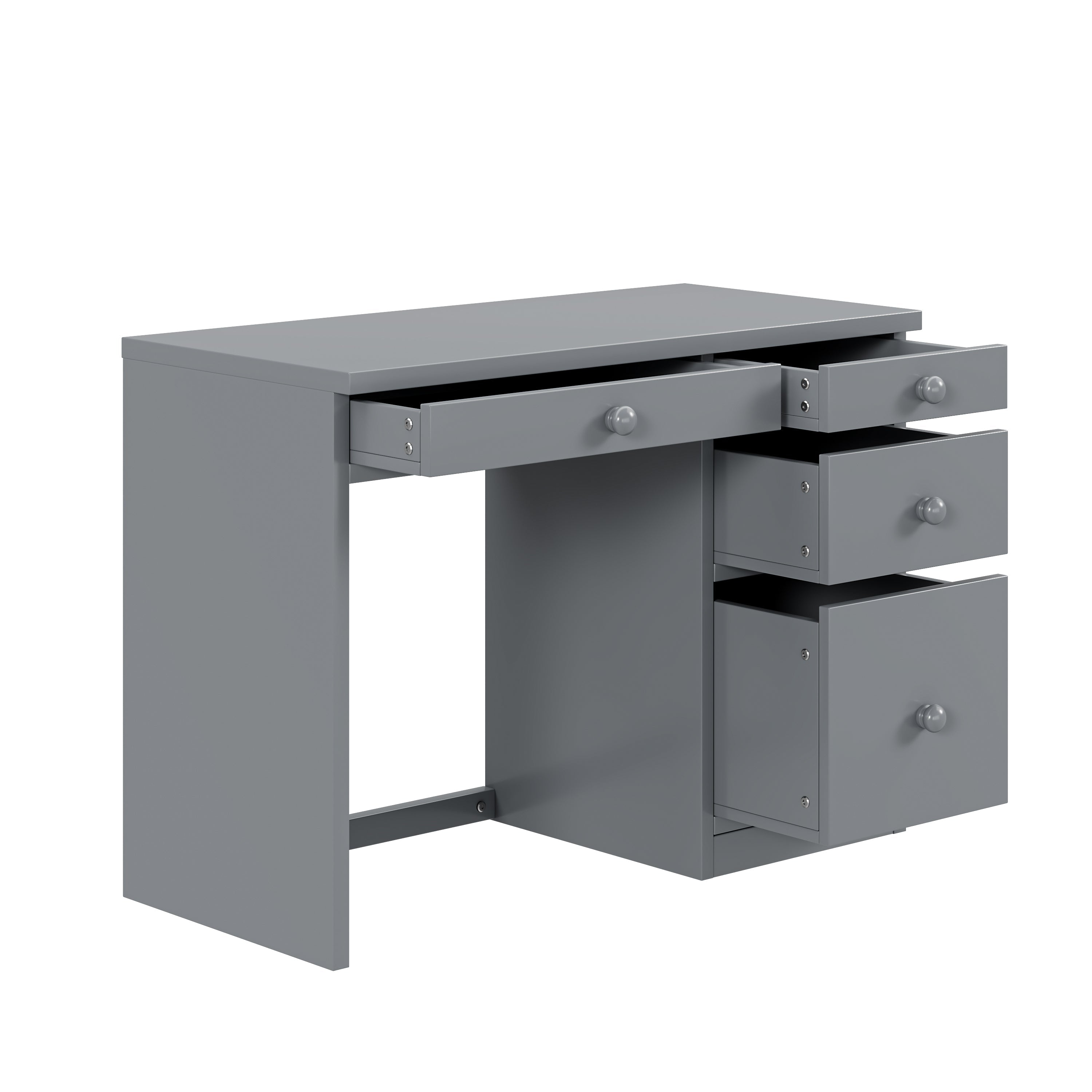Logidon loft bed 90x200 cm gray wood with storage and desk