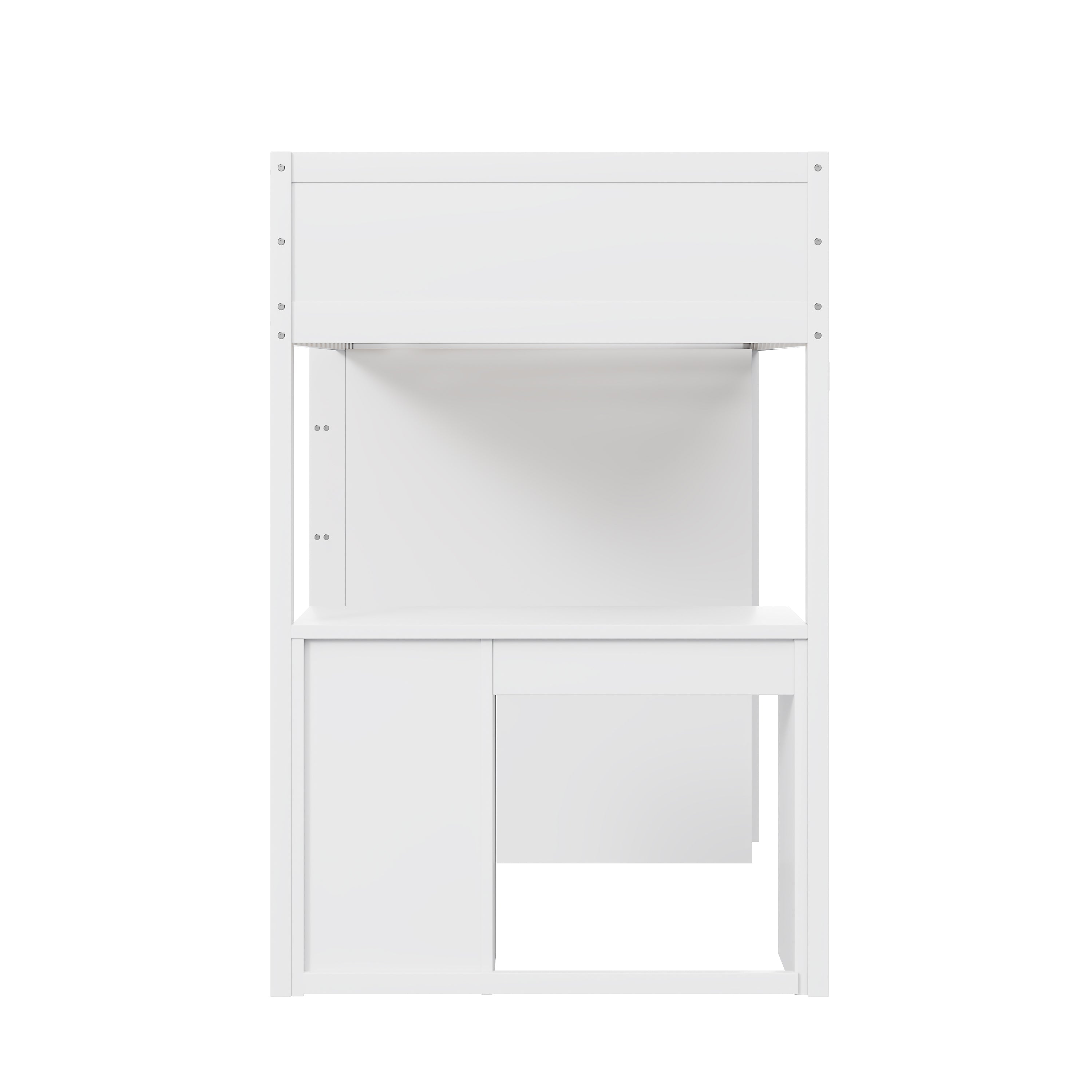 Logidon hoogslaper 90x200 cm met opbergkasten en computertafel wit