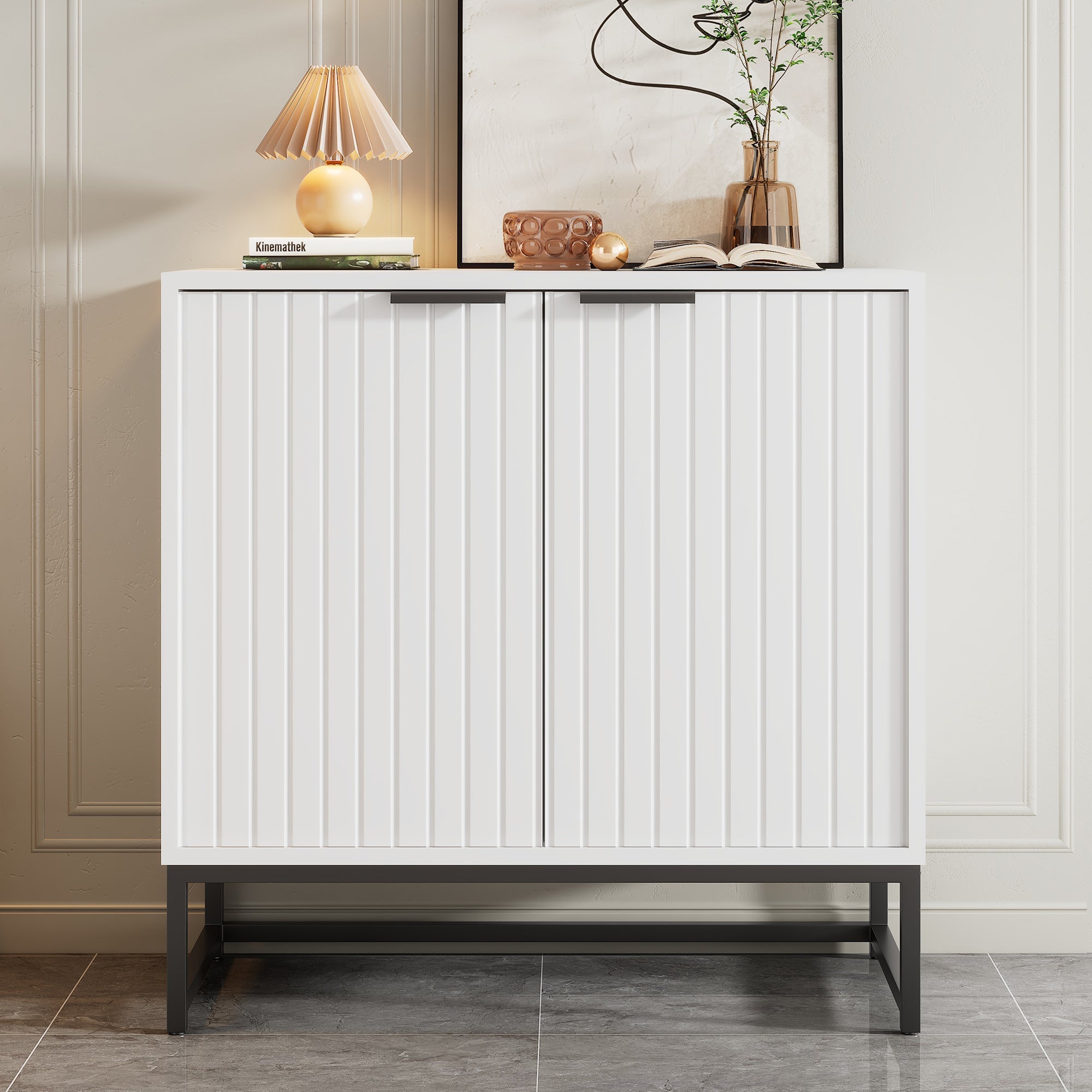 Logidon Modern Dressoir Wit B80 D40 H80 Cm 2 Deurs
