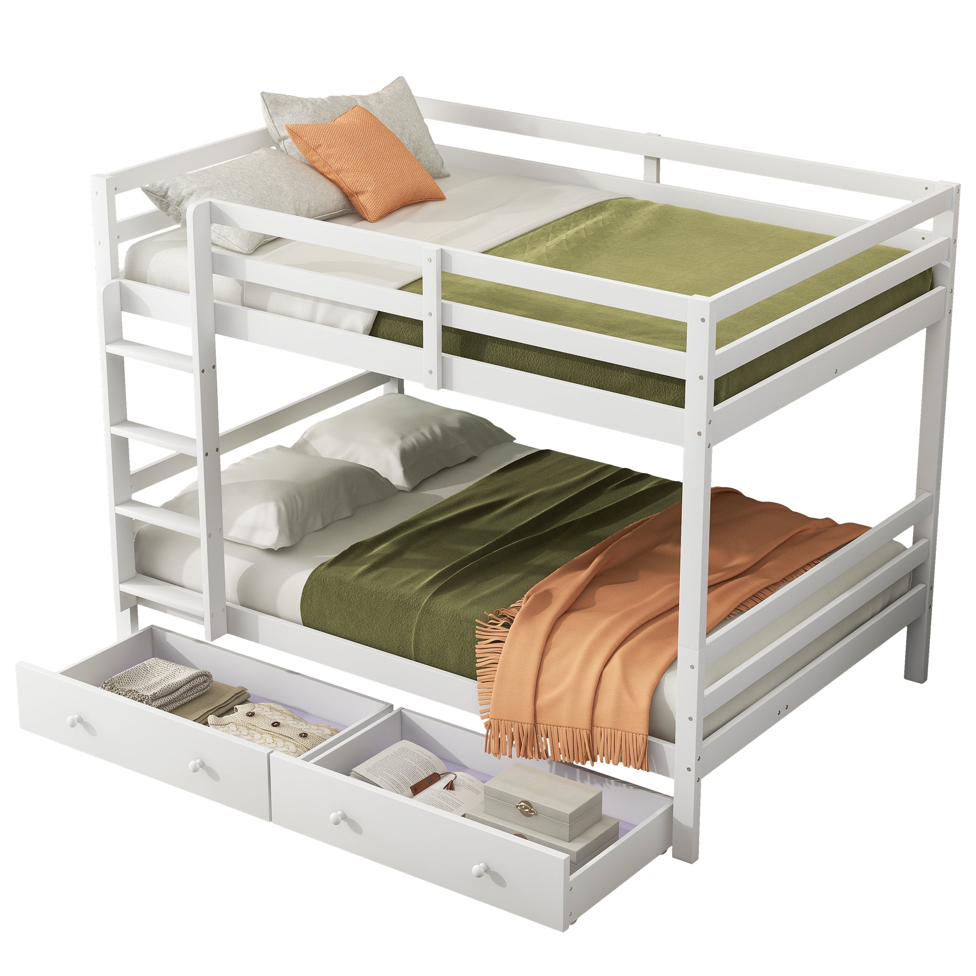 Logidon stapelbed 140x200 cm wit met lades opbergruimte