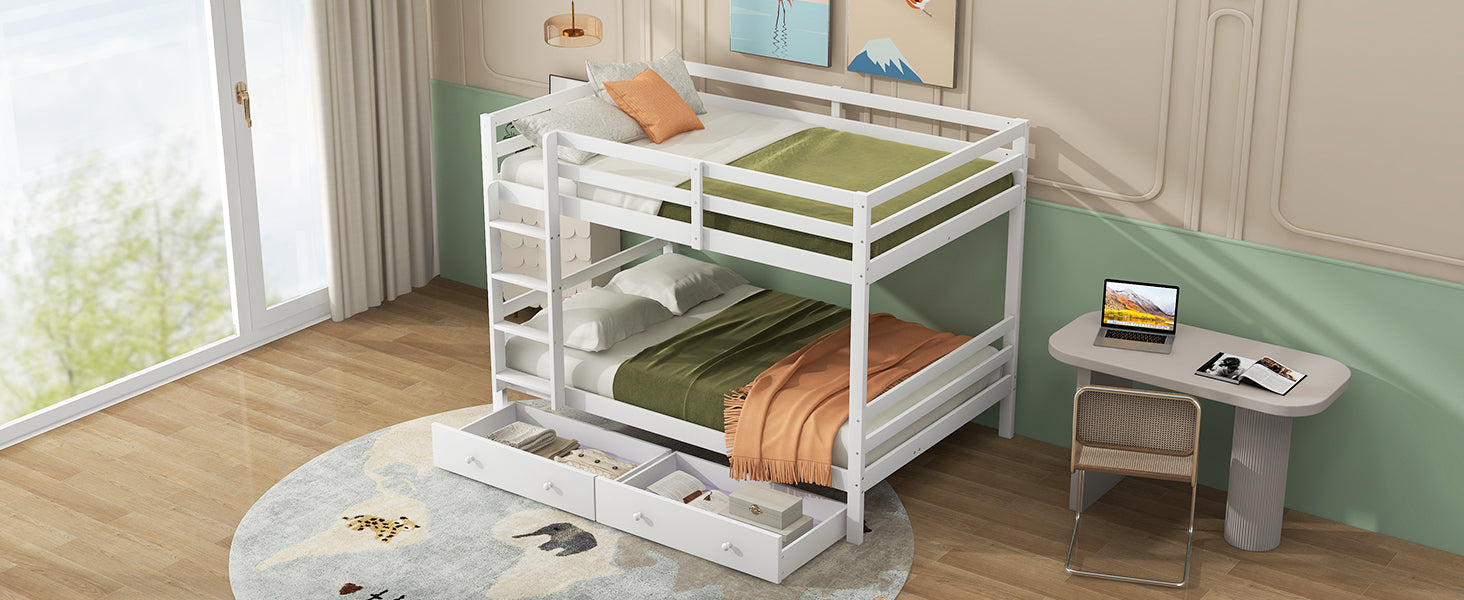 Logidon bunk bed 140x200 cm white with drawers storage space