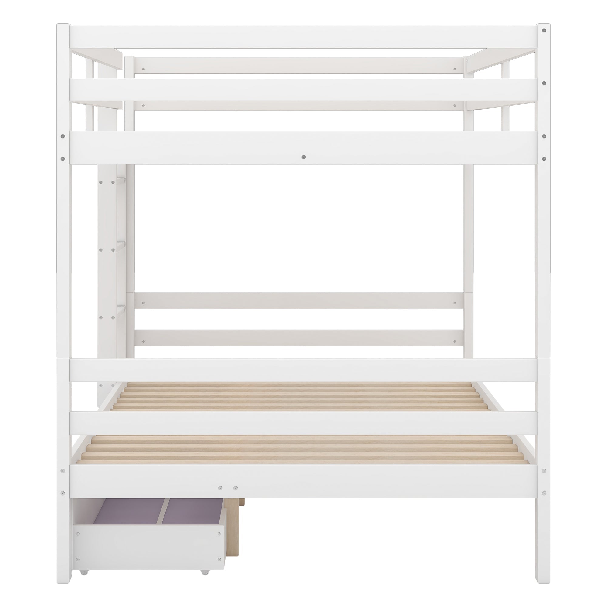 Logidon bunk bed 140x200 cm white with drawers storage space