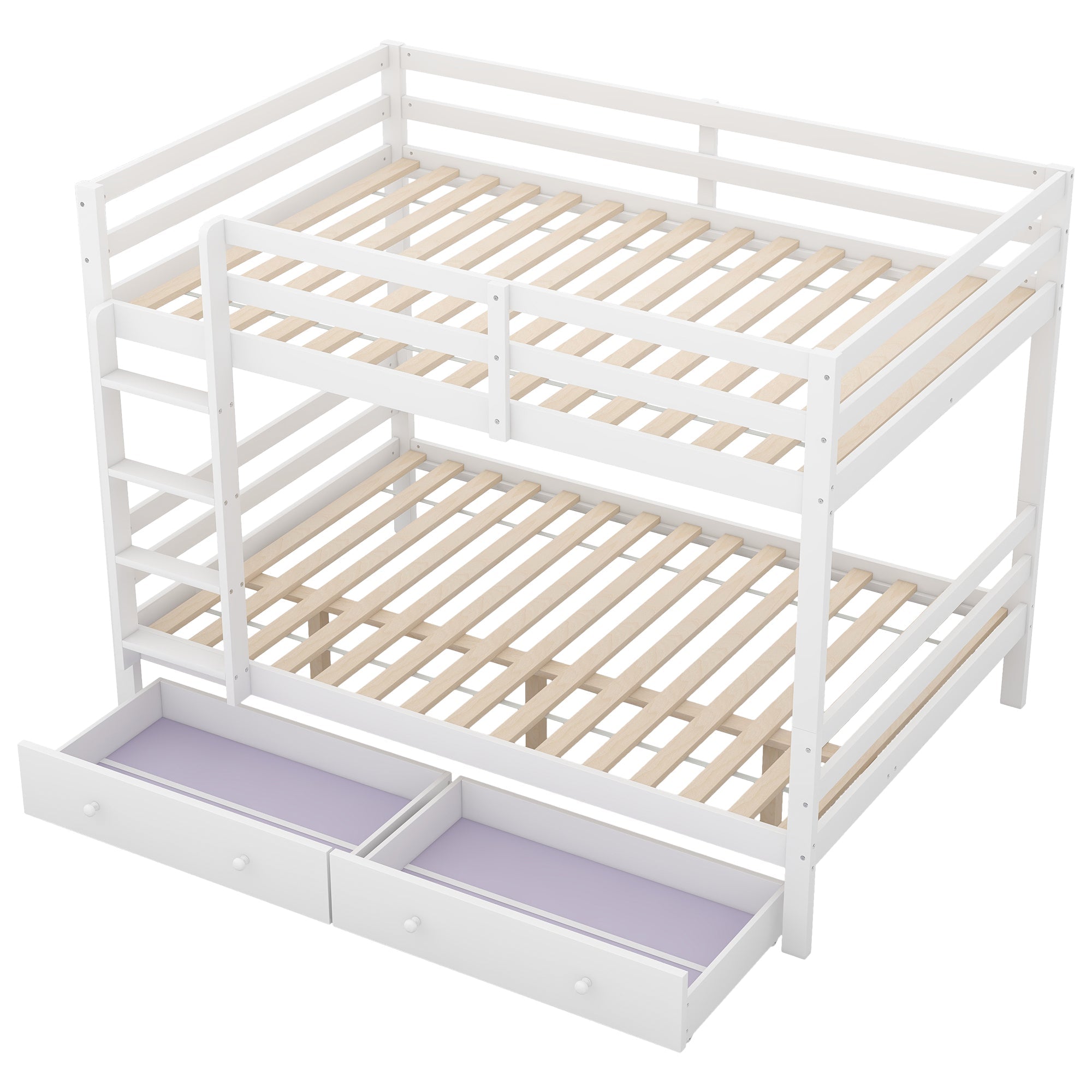 Logidon bunk bed 140x200 cm white with drawers storage space