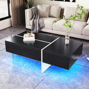 Logidon Hoogglans Salontafel Zwart en Wit Colorblock App-gestuurd