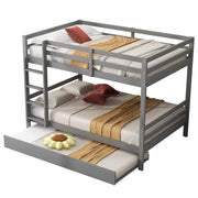 Logidon stapelbed 140x200 cm grijs met uitschuifbaar bed stabiele trap
