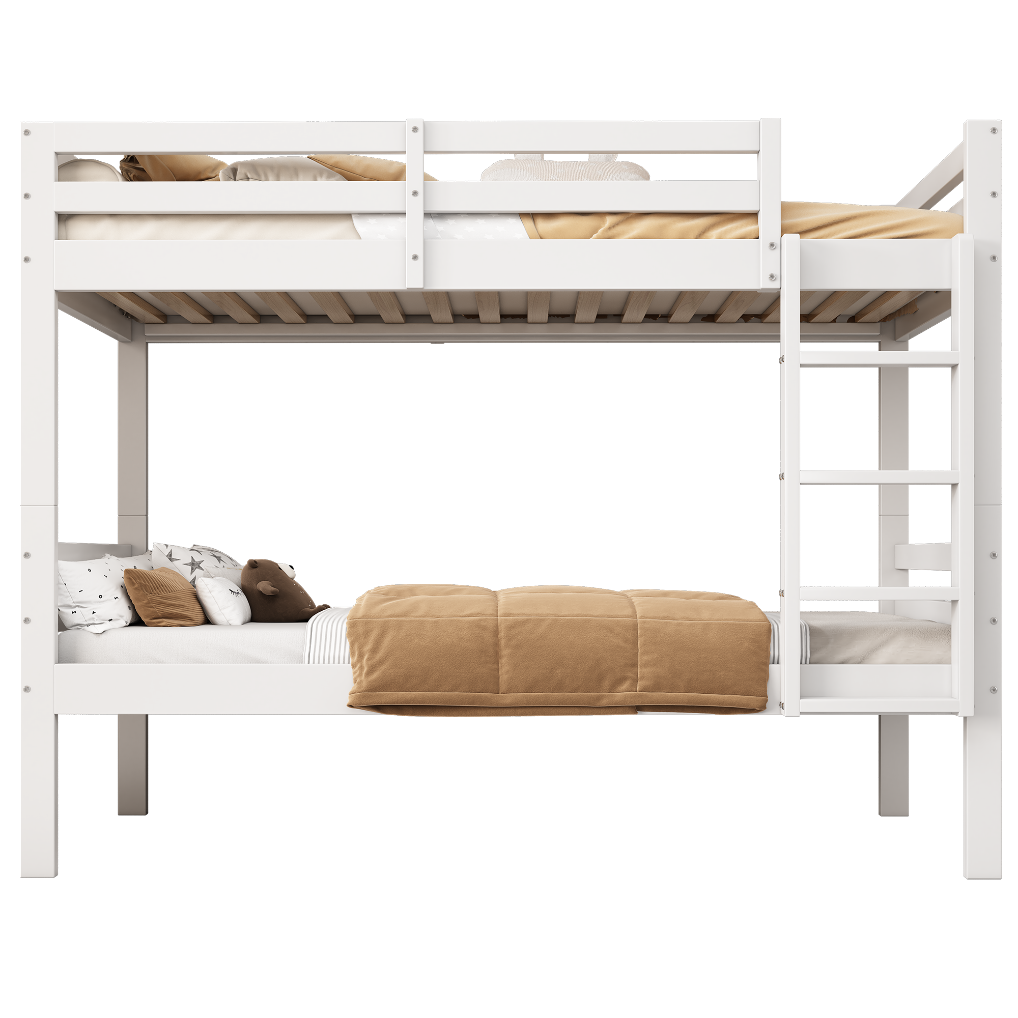 Logidon stapelbed wit 90x200 cm voor kinderen drietraps hoekladder