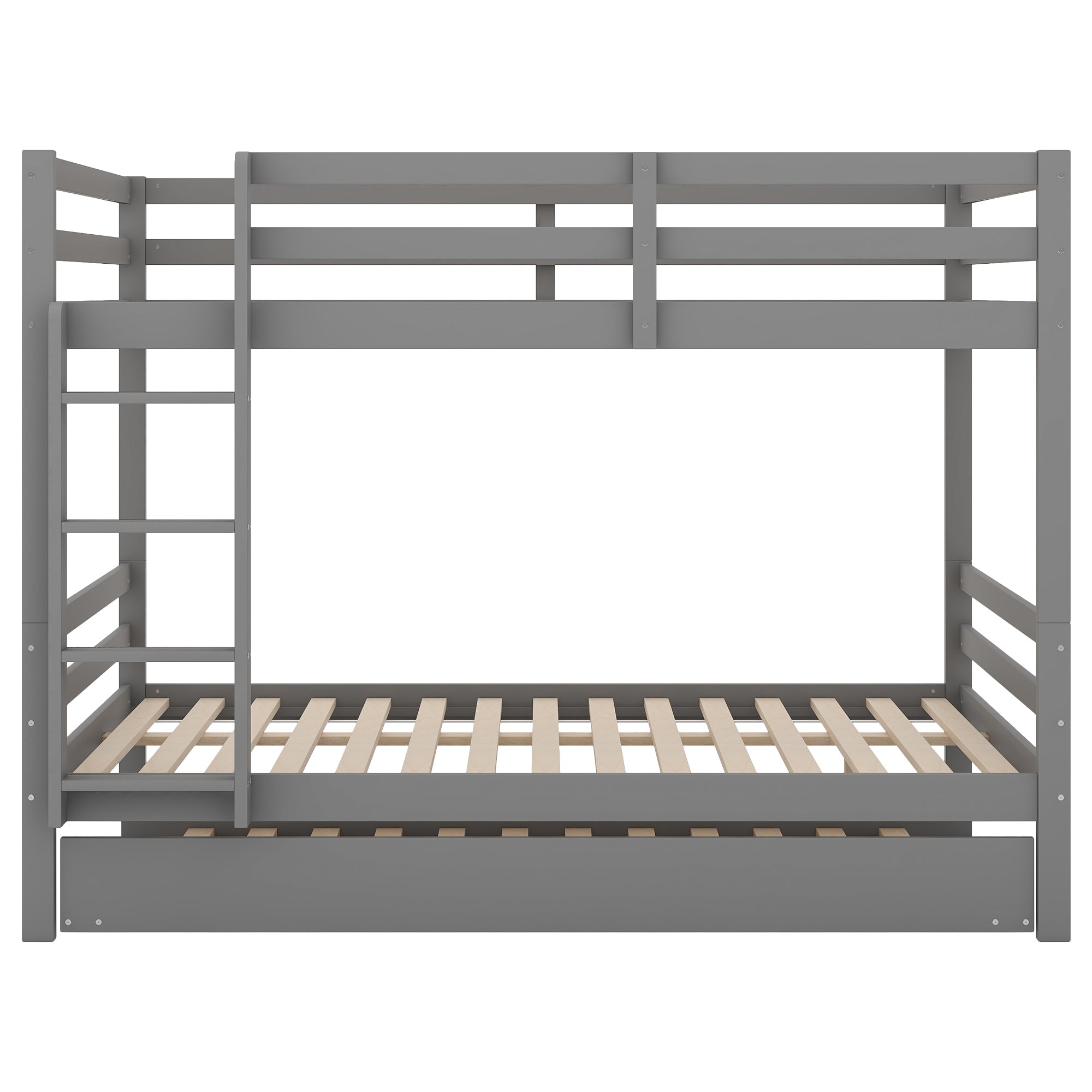 Logidon stapelbed 140x200 cm grijs met uitschuifbaar bed stabiele trap