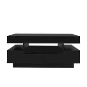 Logidon salontafel zwart hoogglans LED lichtstrip 4 lades
