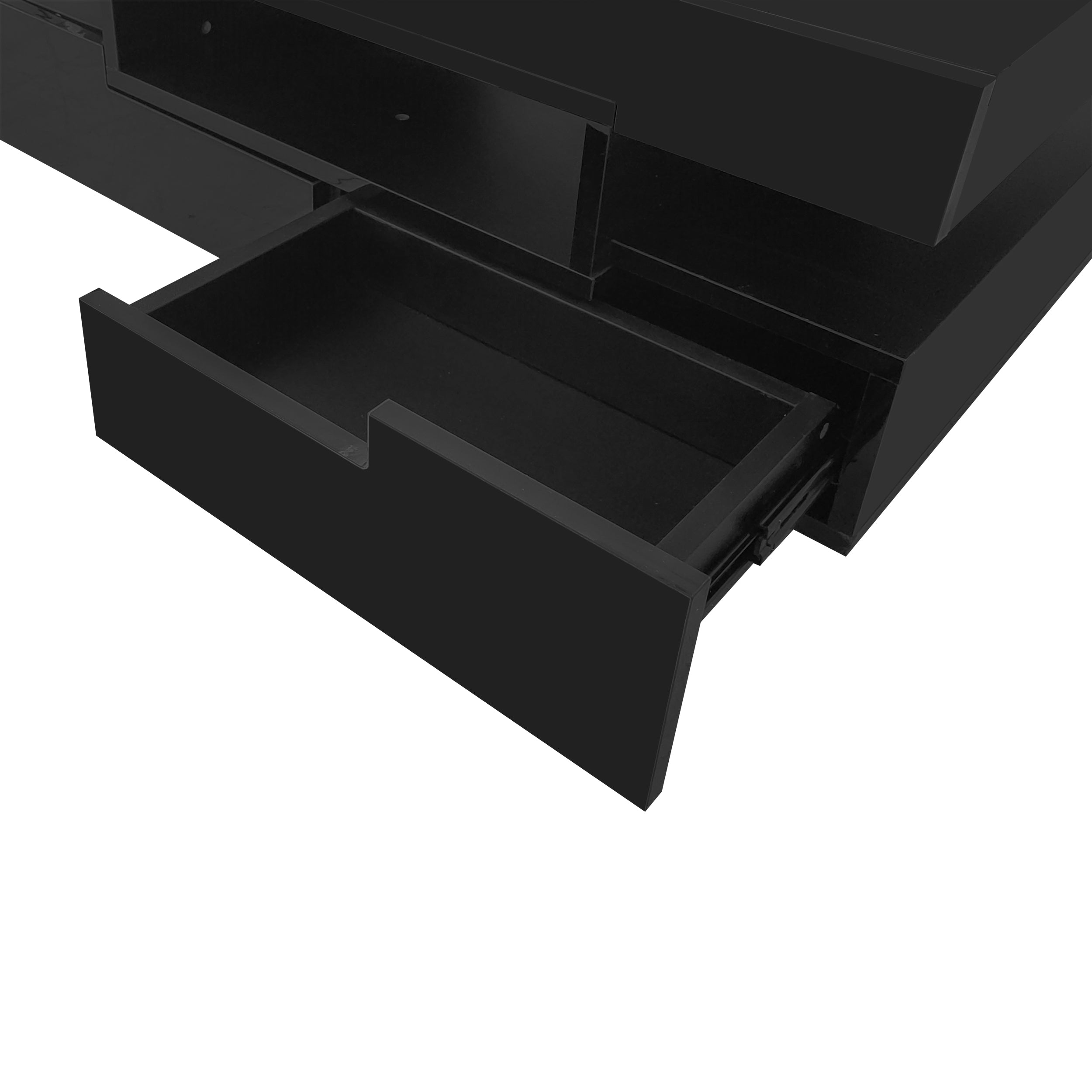 Logidon salontafel zwart hoogglans LED lichtstrip 4 lades