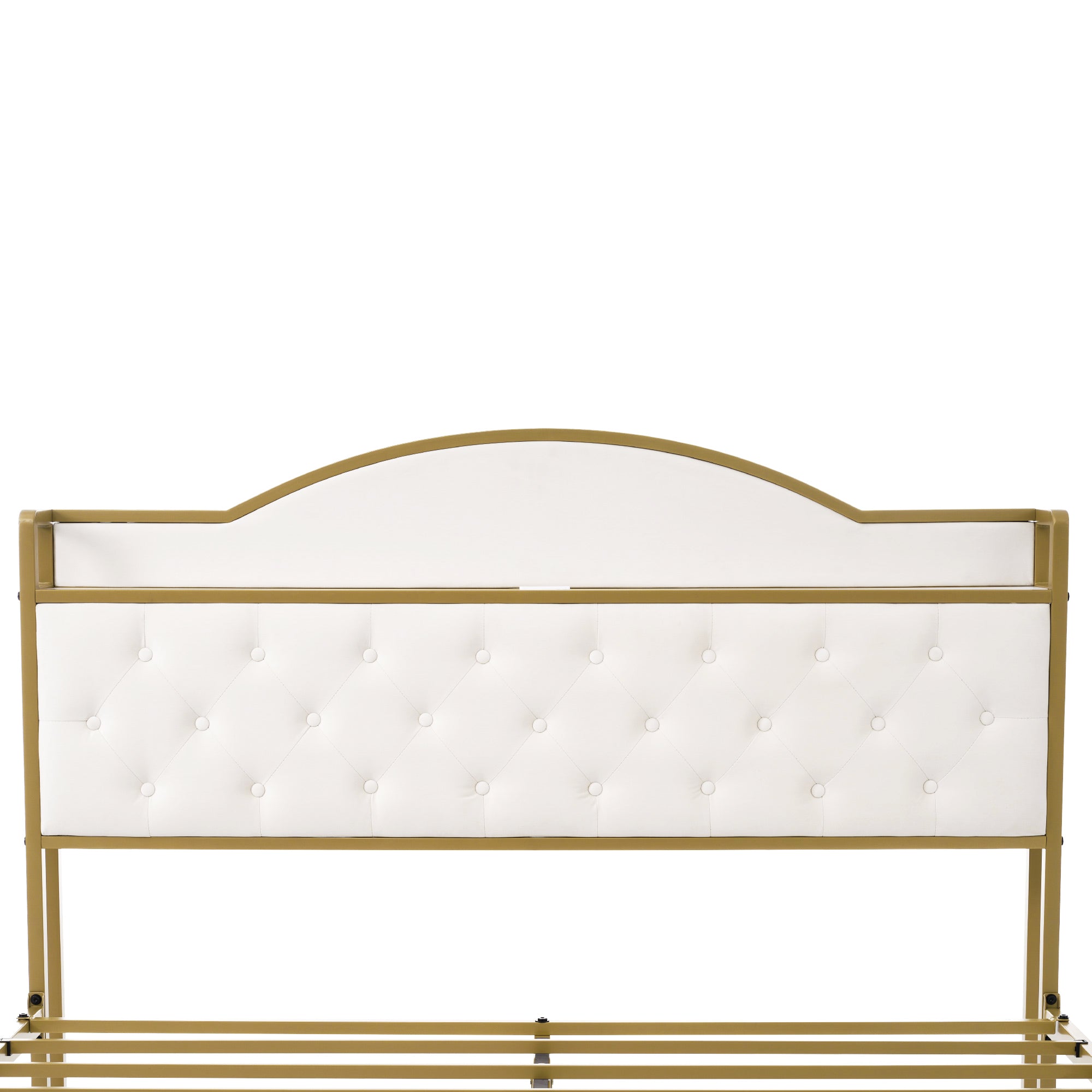 Logidon Gestoffeerd bed met USB Type C Oplaadfunctie en Laden Beige 140x200