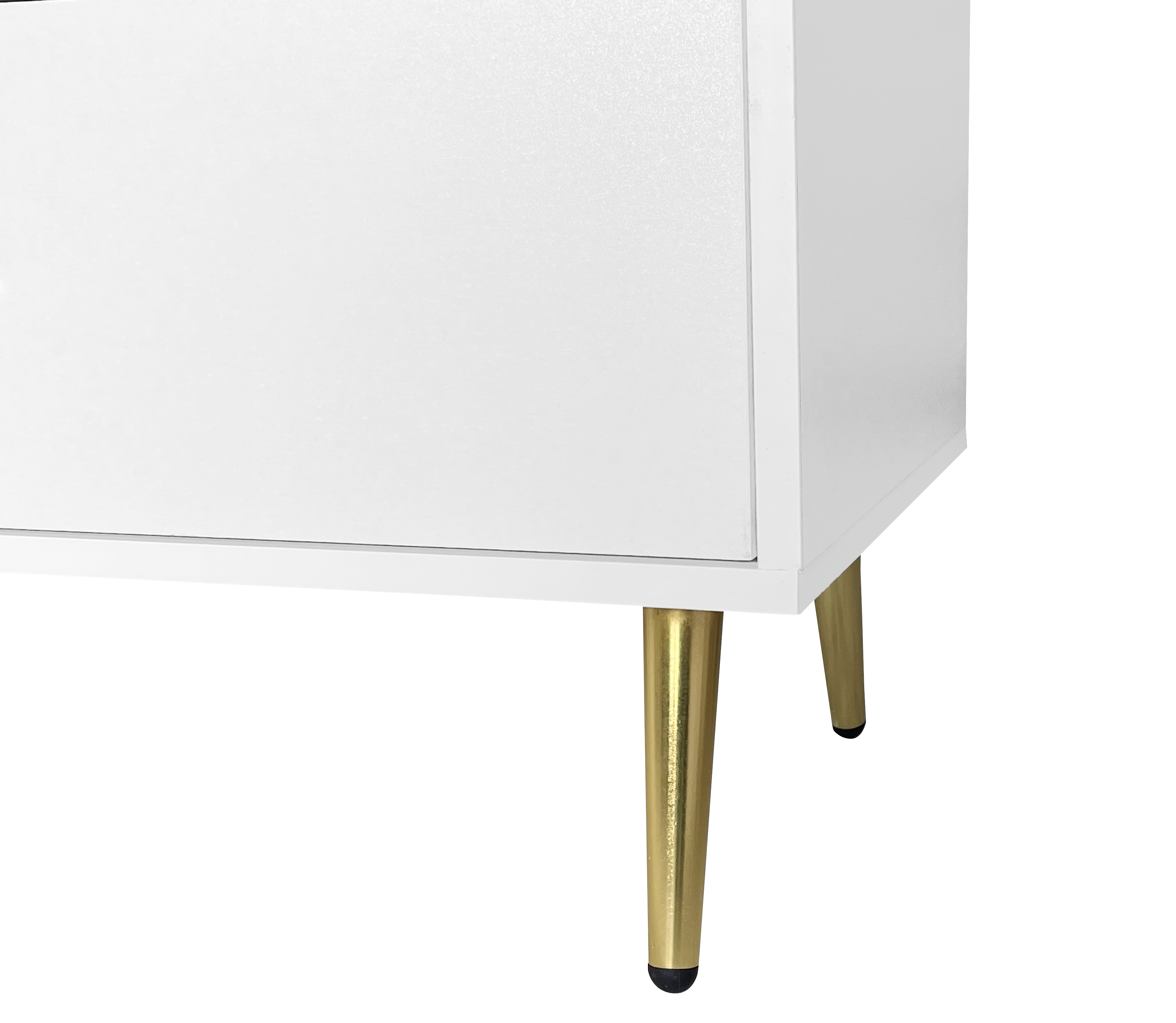 Logidon Wit Dressoir 7 Laden Met Gouden Handgrepen 140x35x76cm