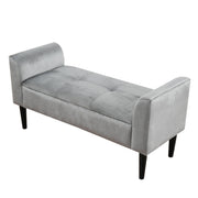 Logidon gestoffeerde bank met armleuning grijs fluweel 116 cm lengte