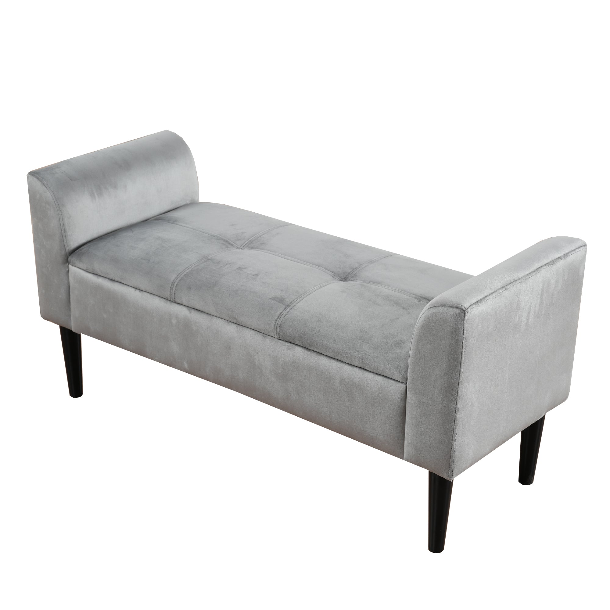 Logidon gestoffeerde bank met armleuning grijs fluweel 116 cm lengte
