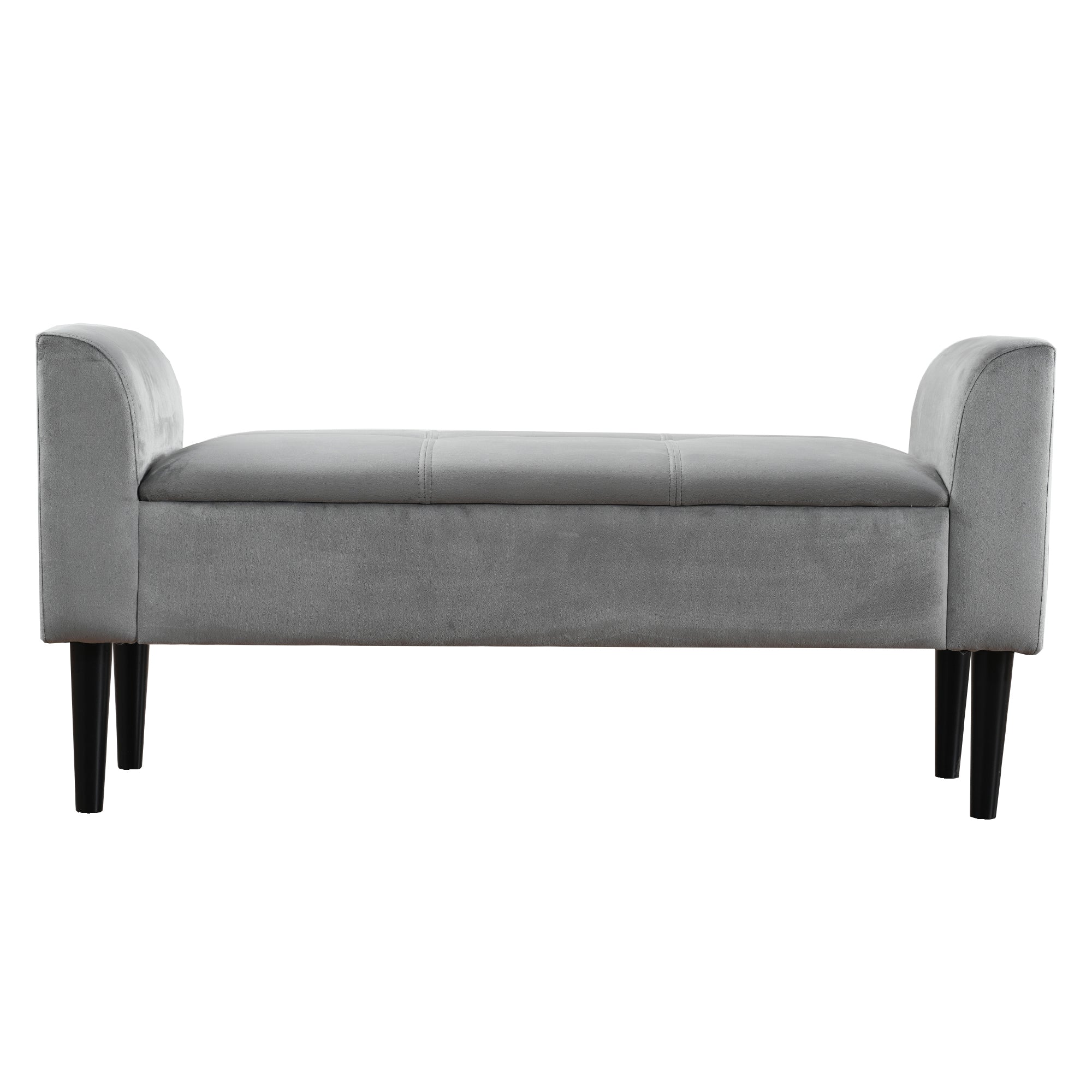 Logidon gestoffeerde bank met armleuning grijs fluweel 116 cm lengte