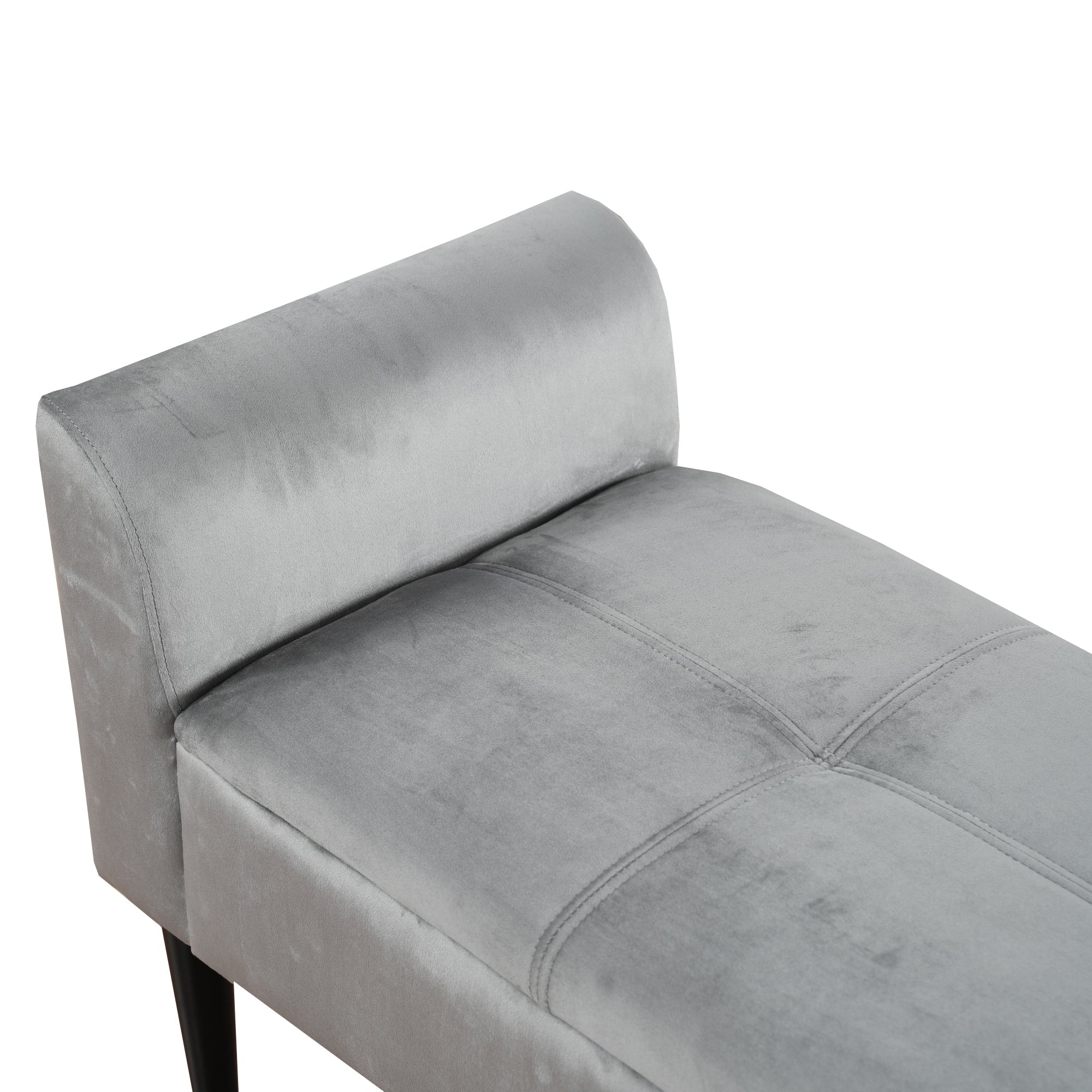 Logidon gestoffeerde bank met armleuning grijs fluweel 116 cm lengte