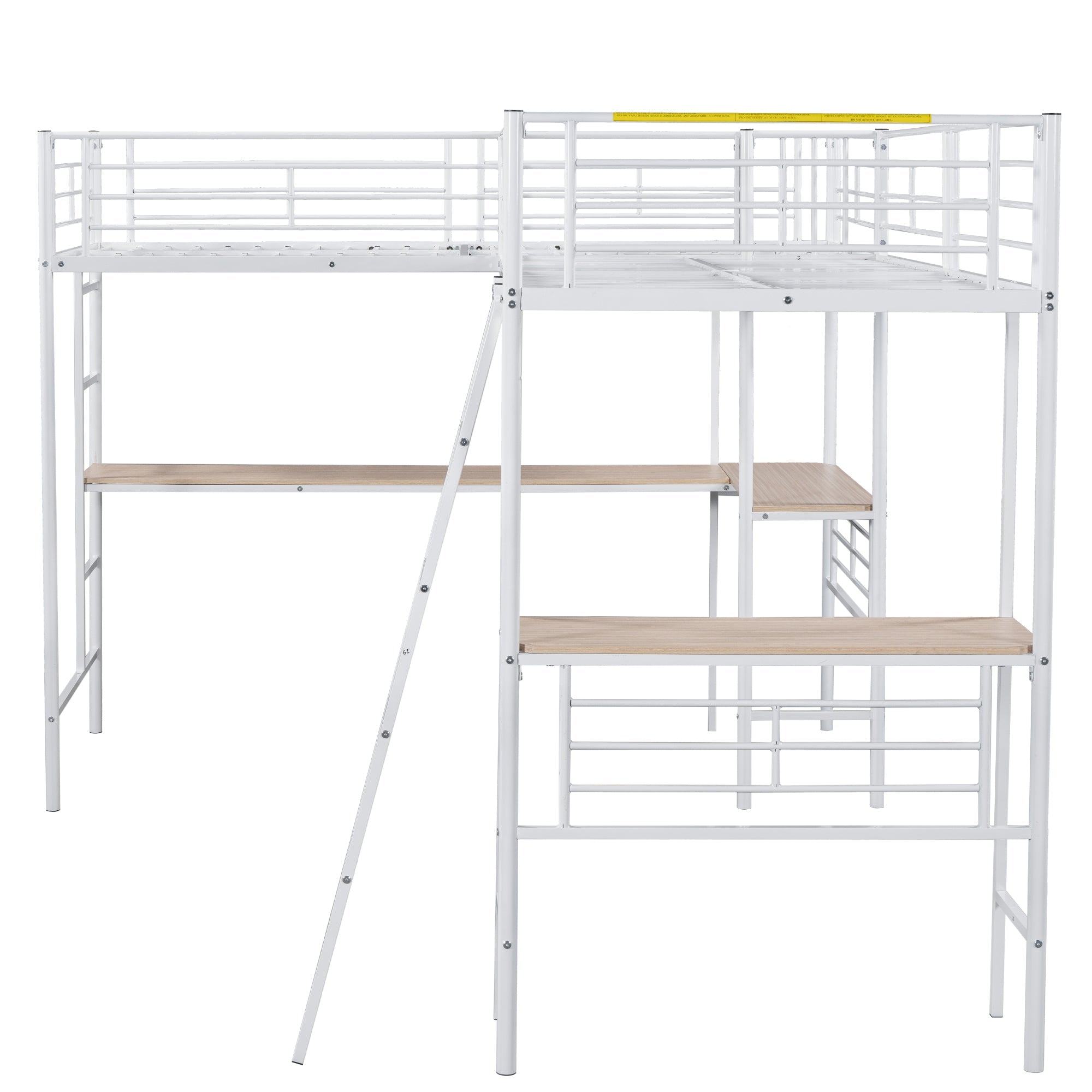 Logidon hoogslaper 90x200 cm met tafel onder het bed wit