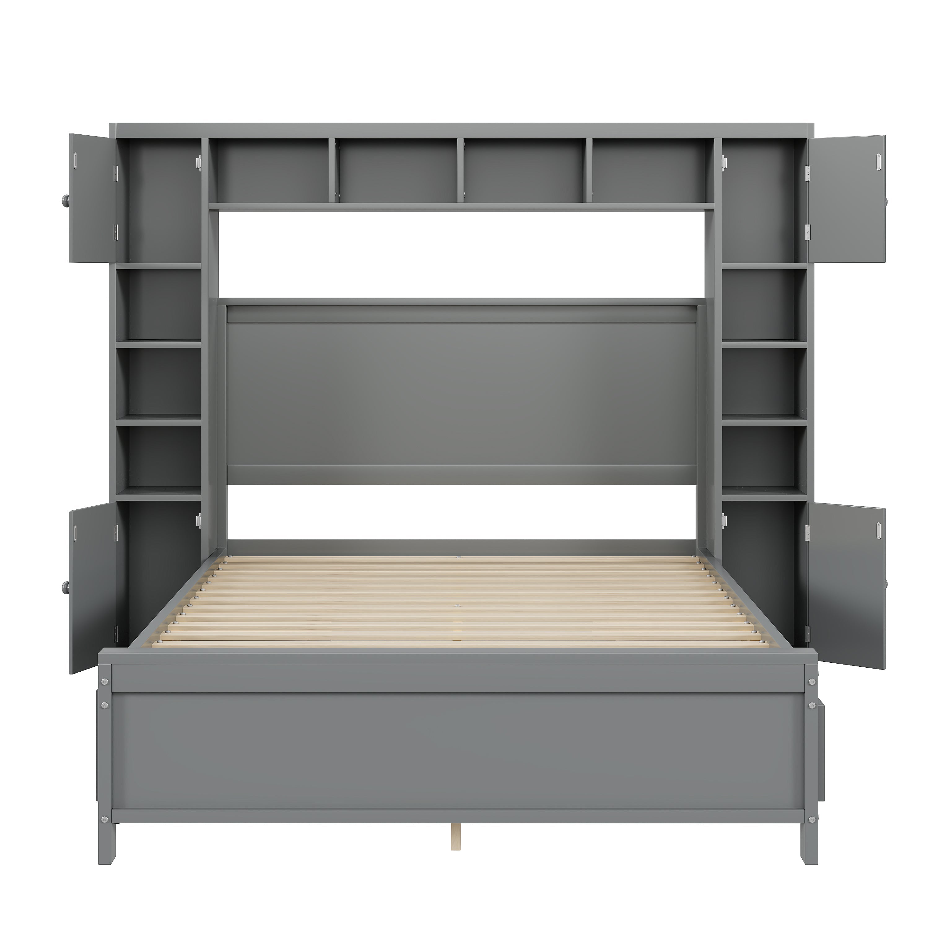 Logidon bedframe 140x200 met opbergruimte grijs 4 lades