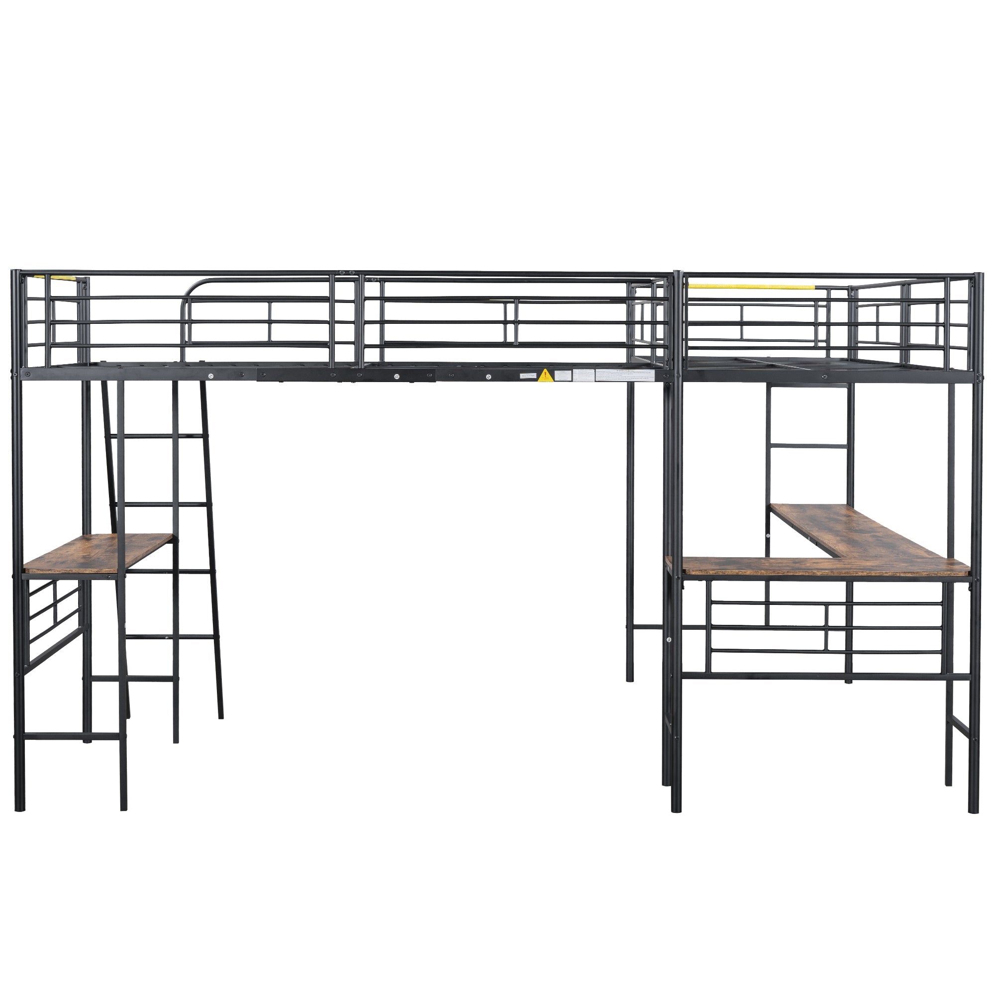 Logidon hoogslaper 90x200 zwart met tafel onder het bed dubbele trap
