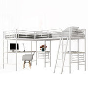 Logidon hoogslaper 90x200 cm met tafel onder het bed wit