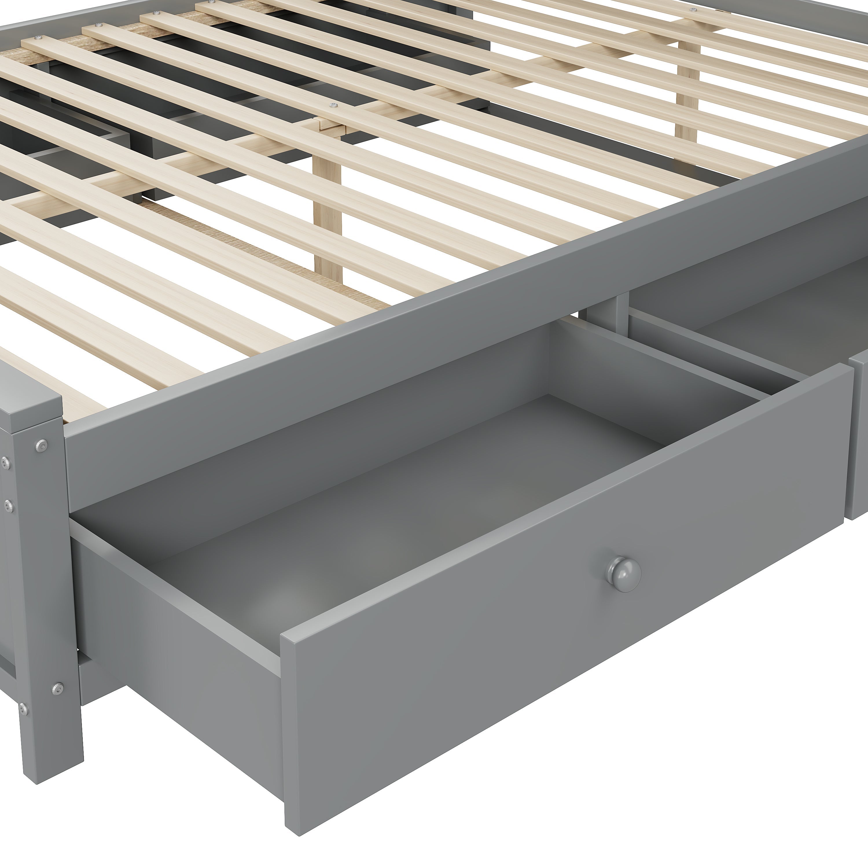Logidon bedframe 140x200 met opbergruimte grijs 4 lades