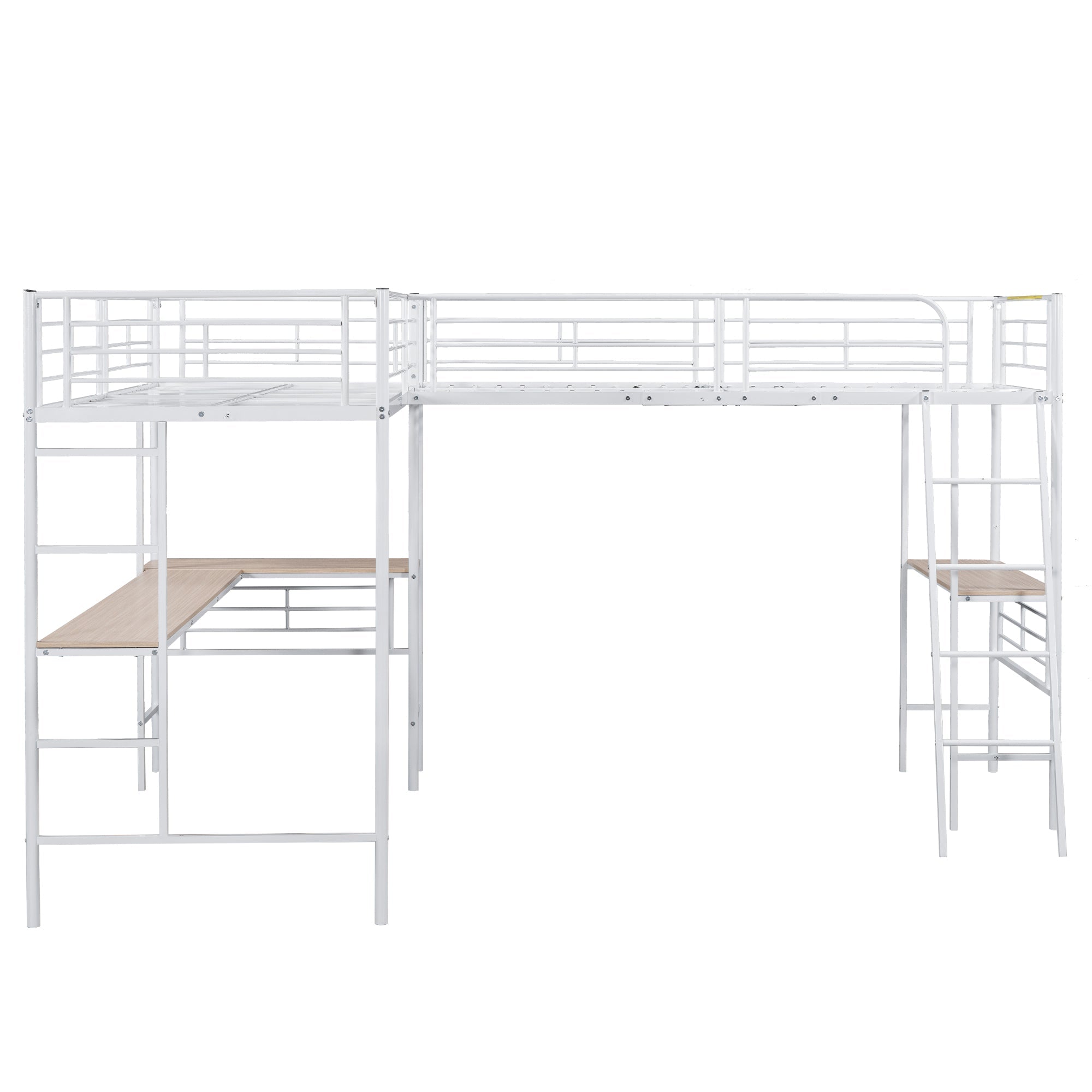 Logidon hoogslaper 90x200 cm met tafel onder het bed wit