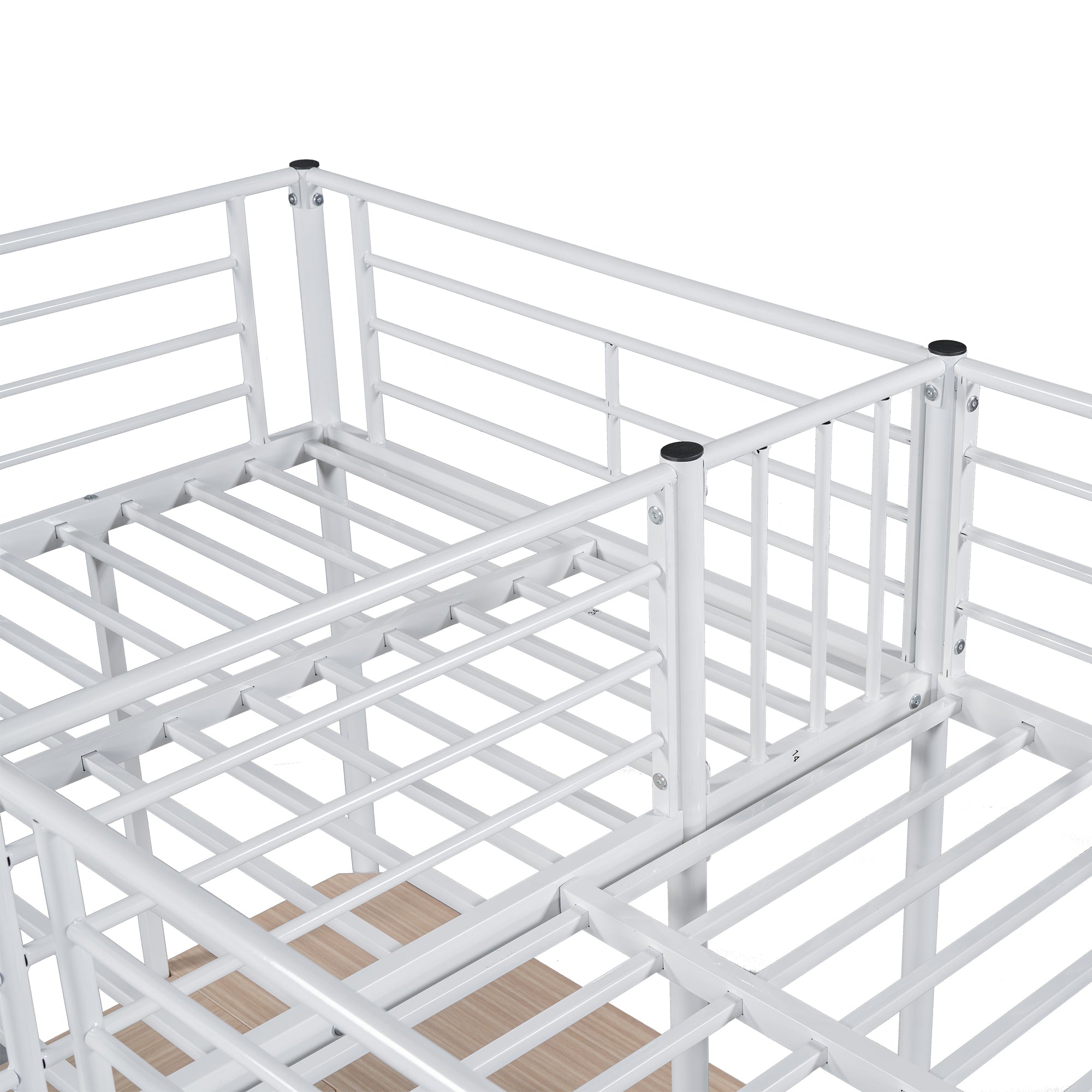 Logidon hoogslaper 90x200 cm met tafel onder het bed wit