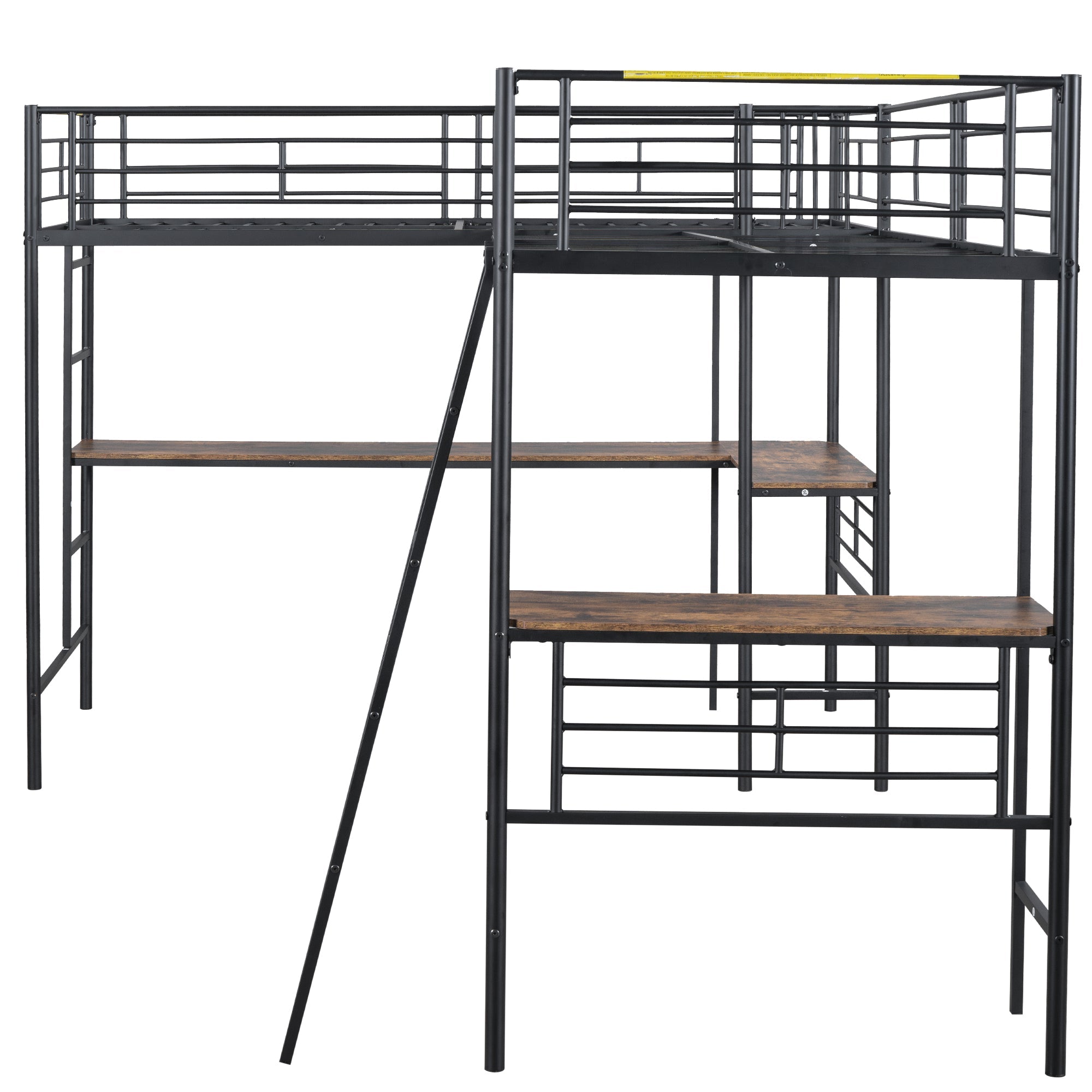 Logidon hoogslaper 90x200 zwart met tafel onder het bed dubbele trap