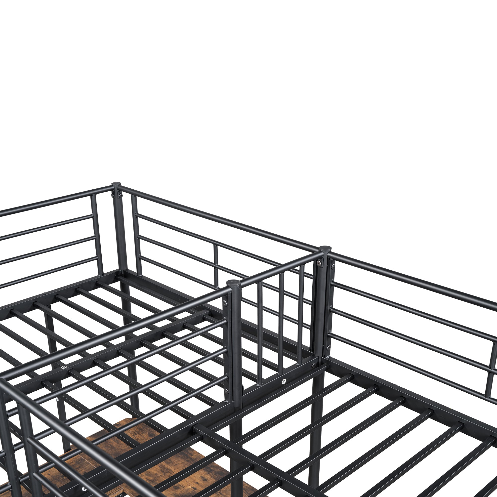 Logidon hoogslaper 90x200 zwart met tafel onder het bed dubbele trap