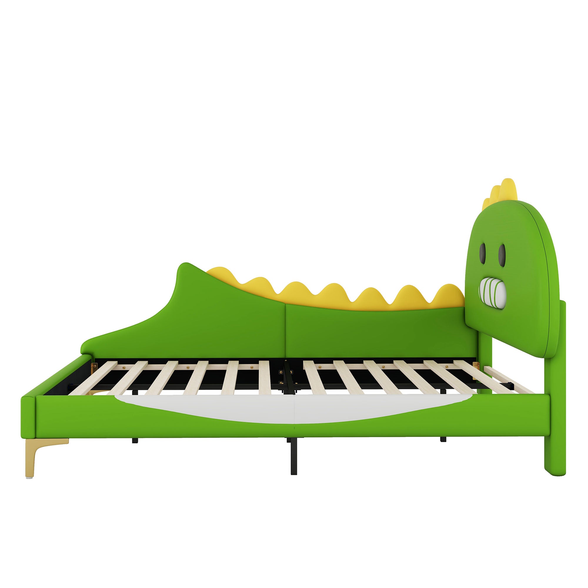 Logidon Dino kinderbed 140x200cm groene cartoon dinosaurusvorm
