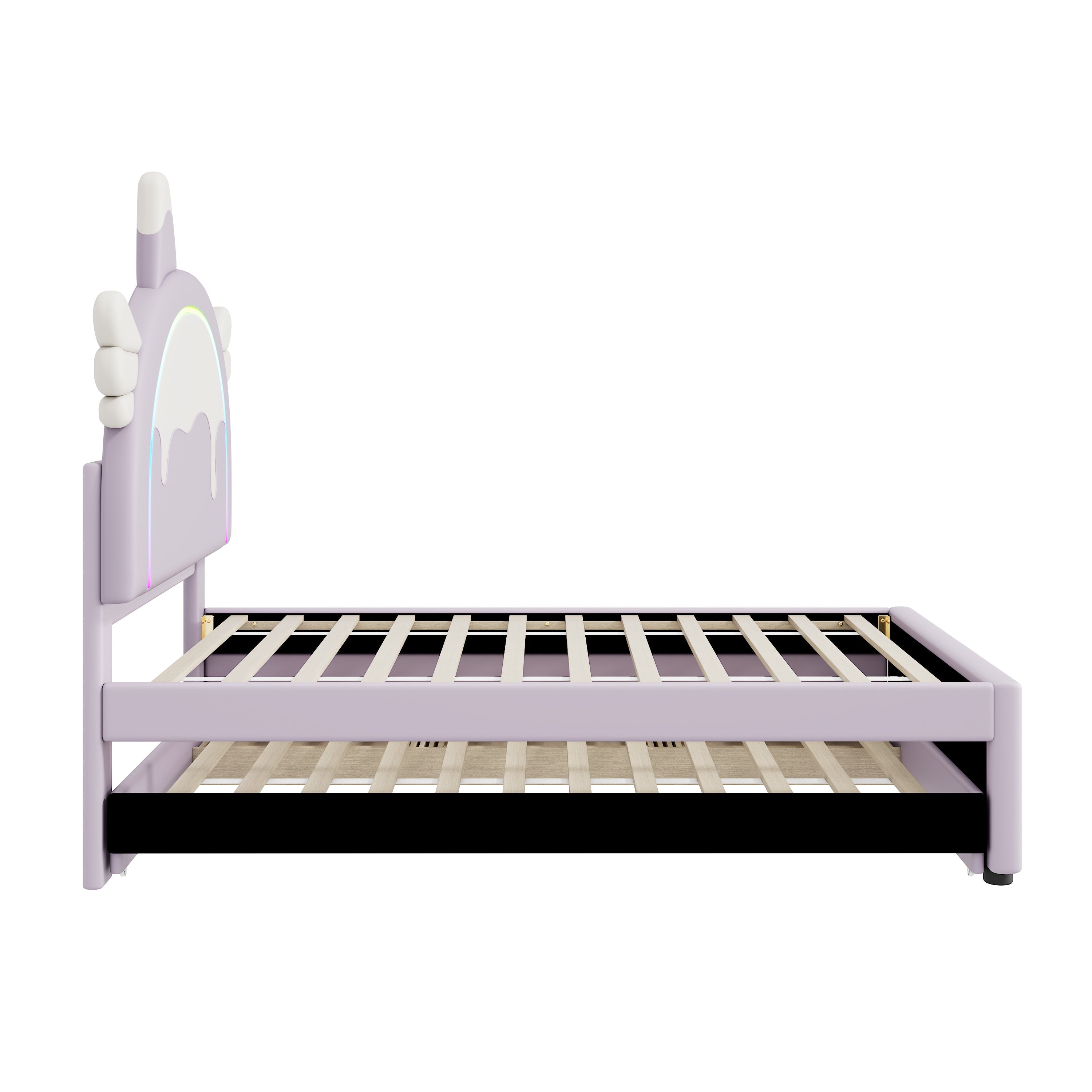 Logidon unicorn children's bed 90x200 cm, pull-out trundle bed, purple