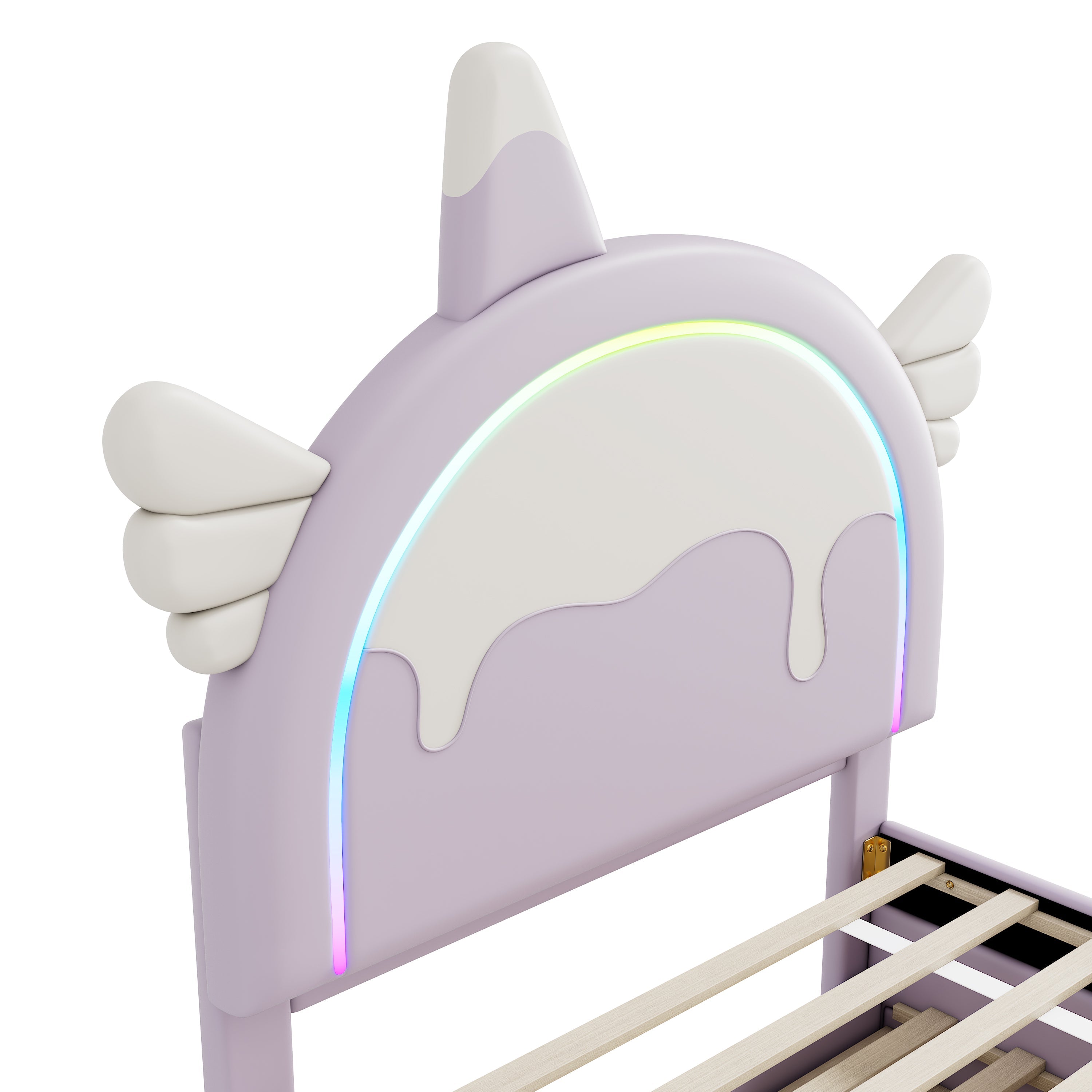Logidon unicorn children's bed 90x200 cm, pull-out trundle bed, purple