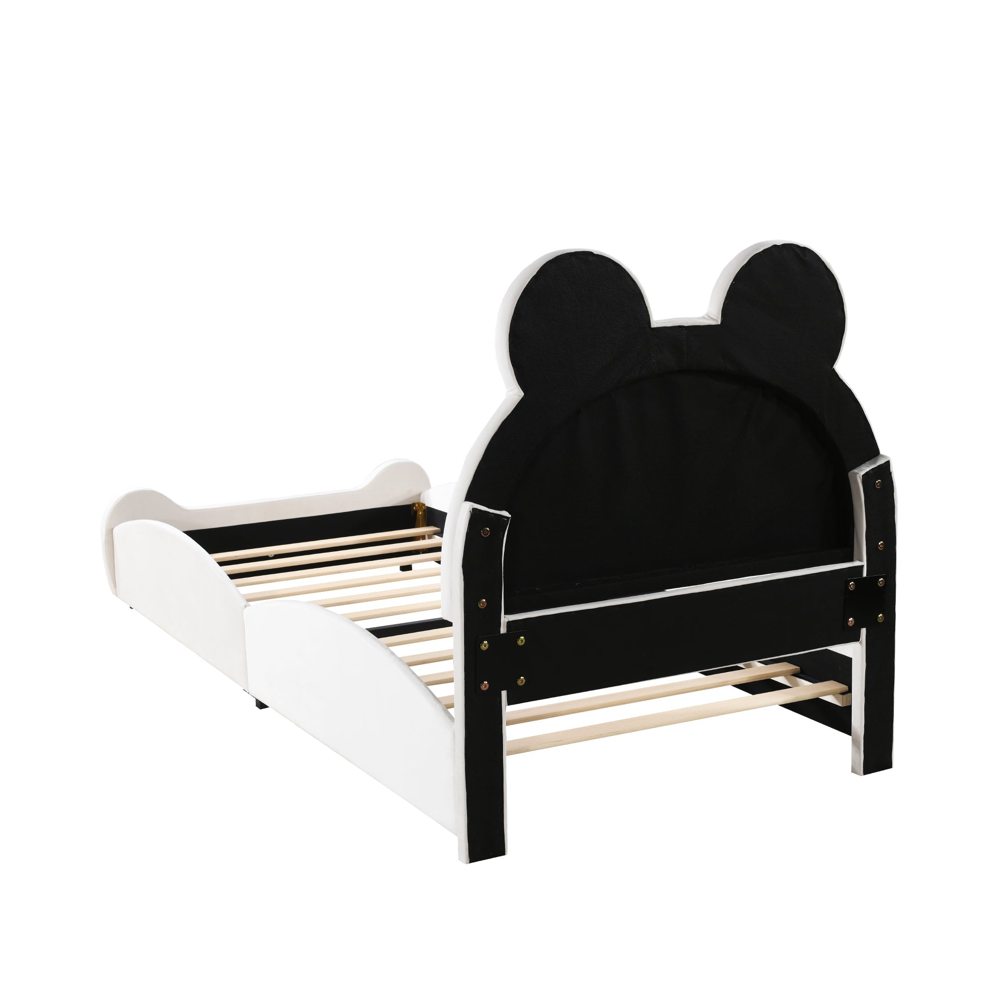Logidon gestoffeerd bed beervorm 90x200 centimeter wit velours