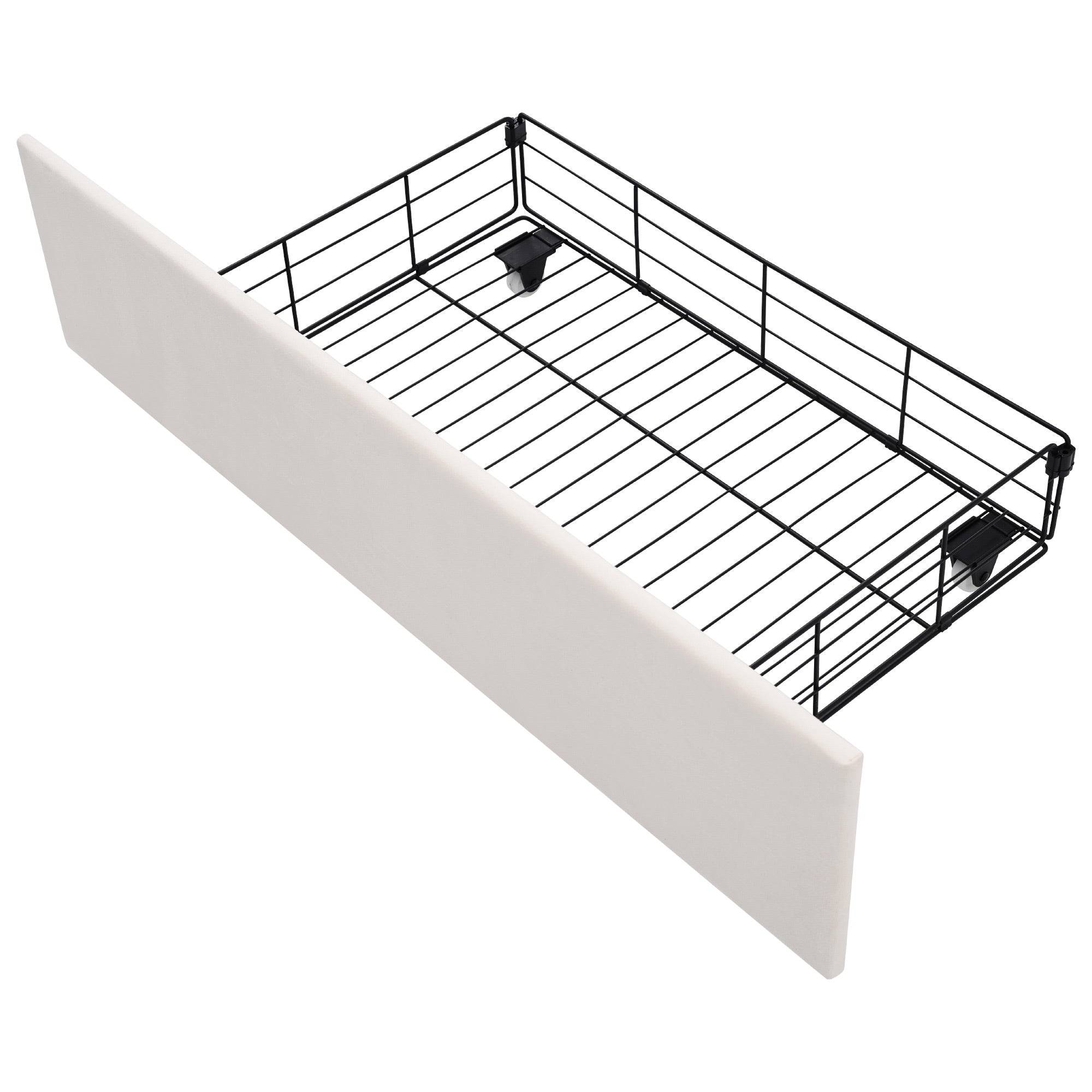 Logidon tweepersoonsbed met draadloos opladen USB C en 4 lades beige