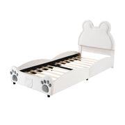 Logidon gestoffeerd bed beervorm 90x200 centimeter wit velours