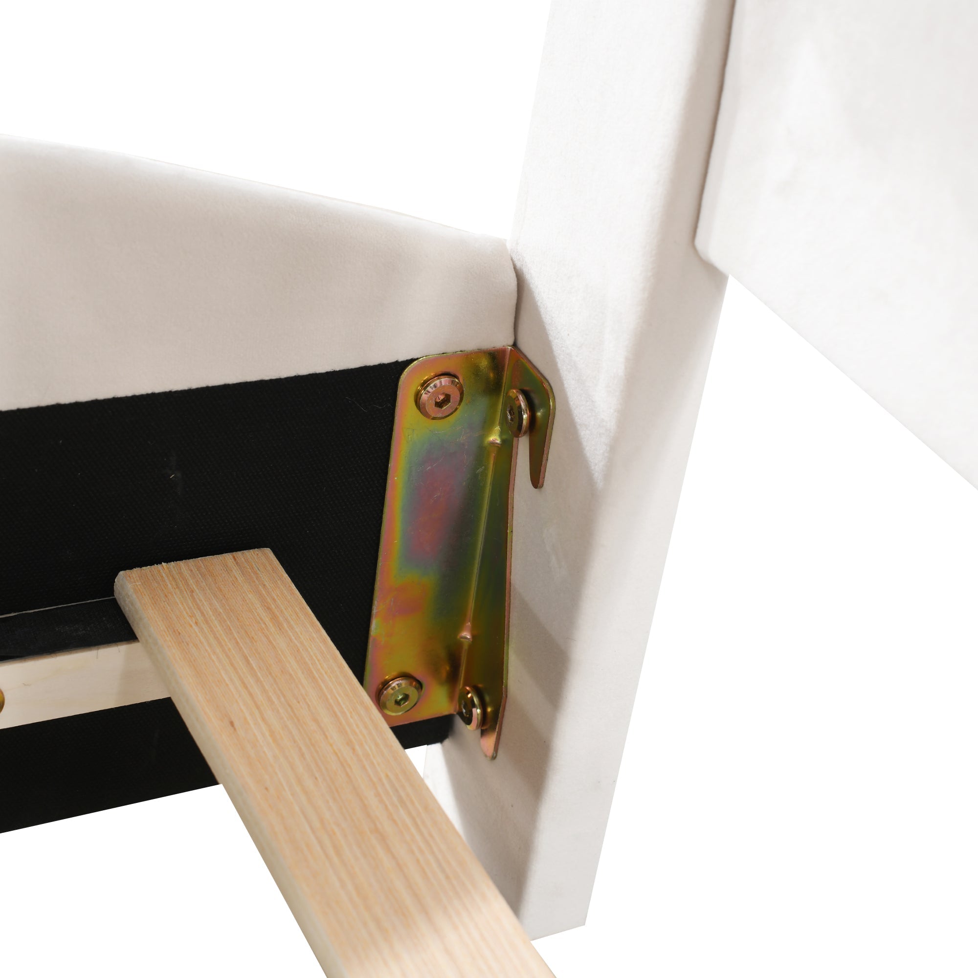 Logidon gestoffeerd bed beervorm 90x200 centimeter wit velours