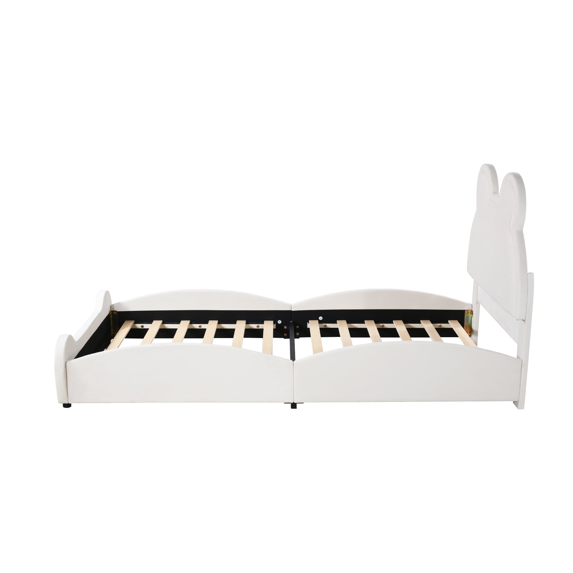 Logidon gestoffeerd bed beervorm 90x200 centimeter wit velours