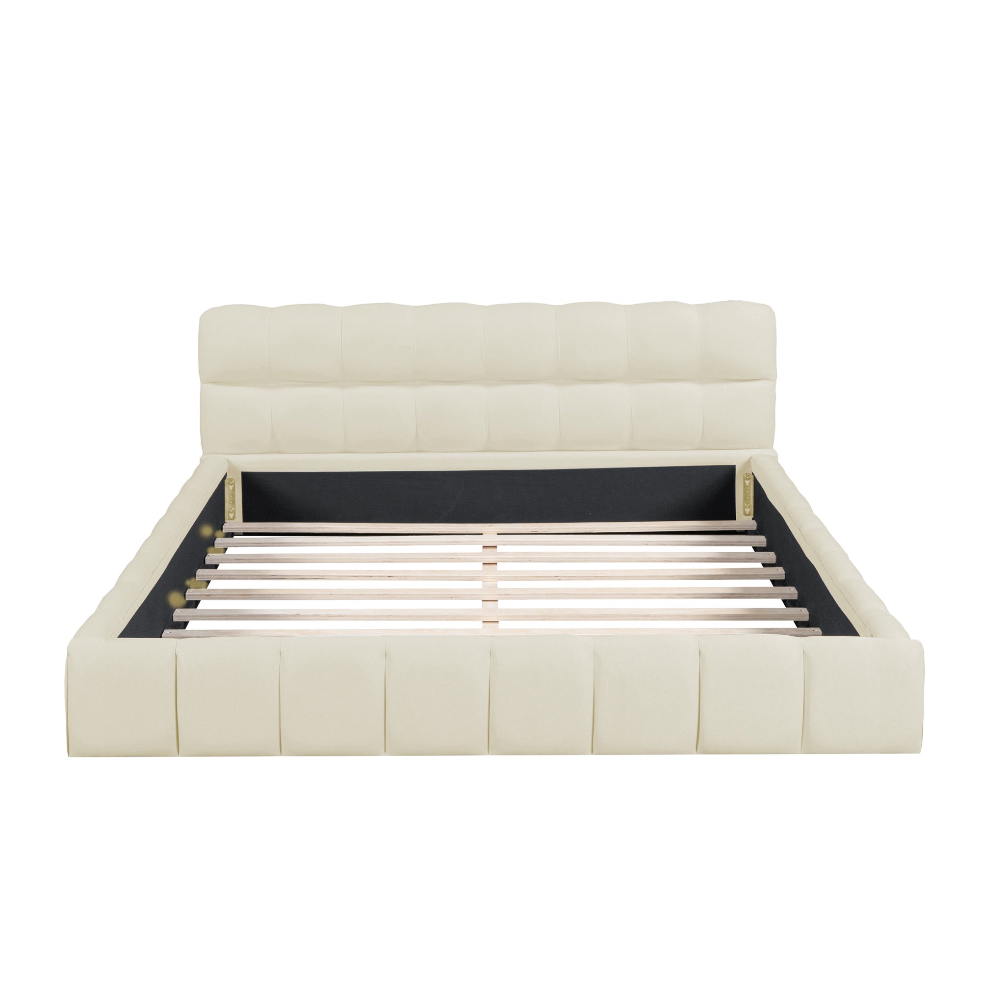 Logidon gestoffeerd bed 140x190 cm beige met hoofdbord elegant design