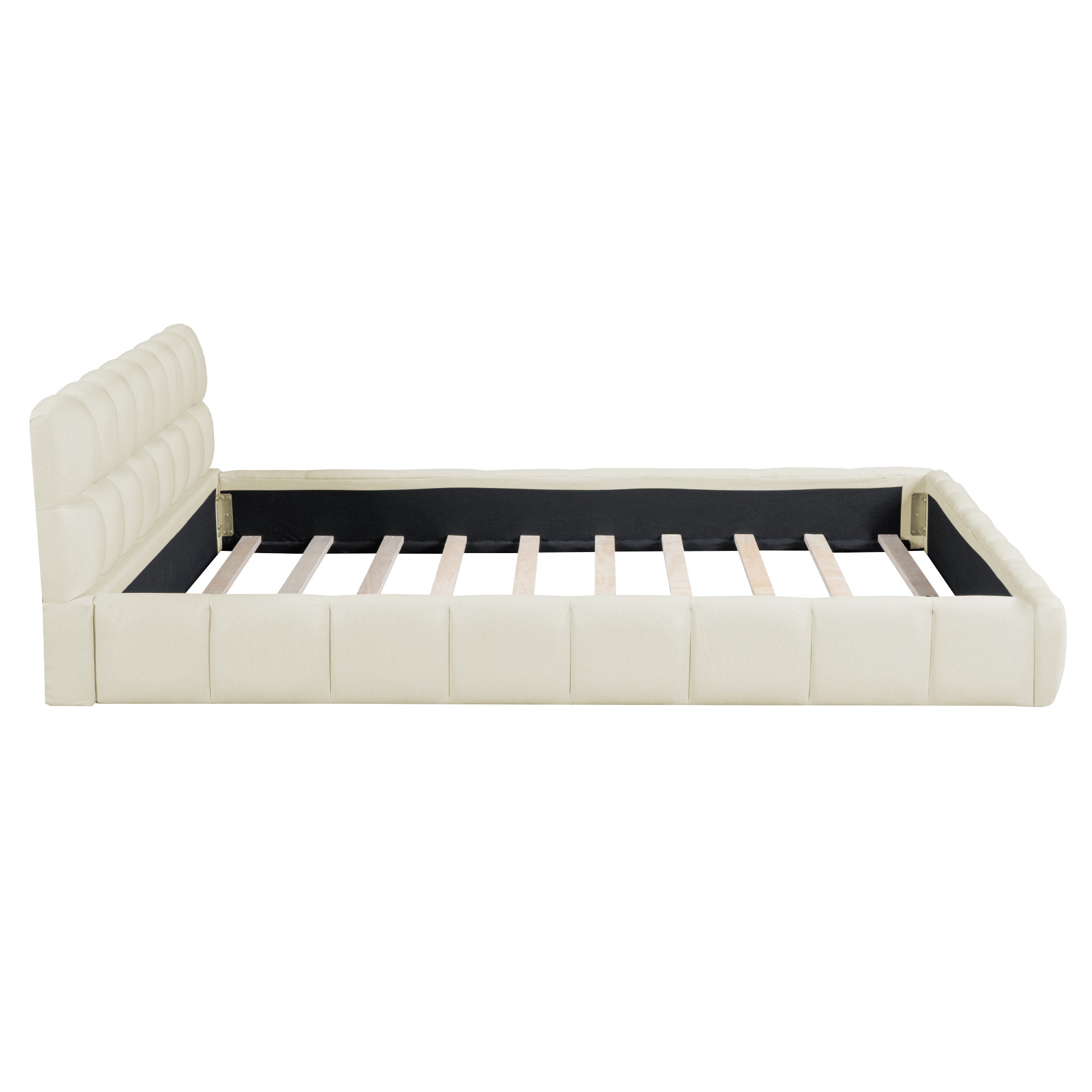 Logidon gestoffeerd bed 140x190 cm beige met hoofdbord elegant design
